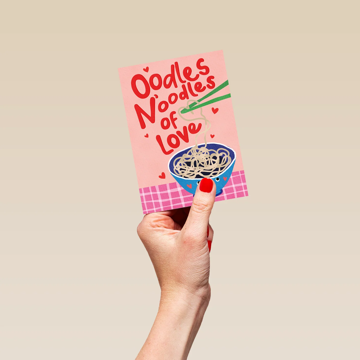 Personalised 'Oodles of Love' Noodle Design Birthday Card - Image 4