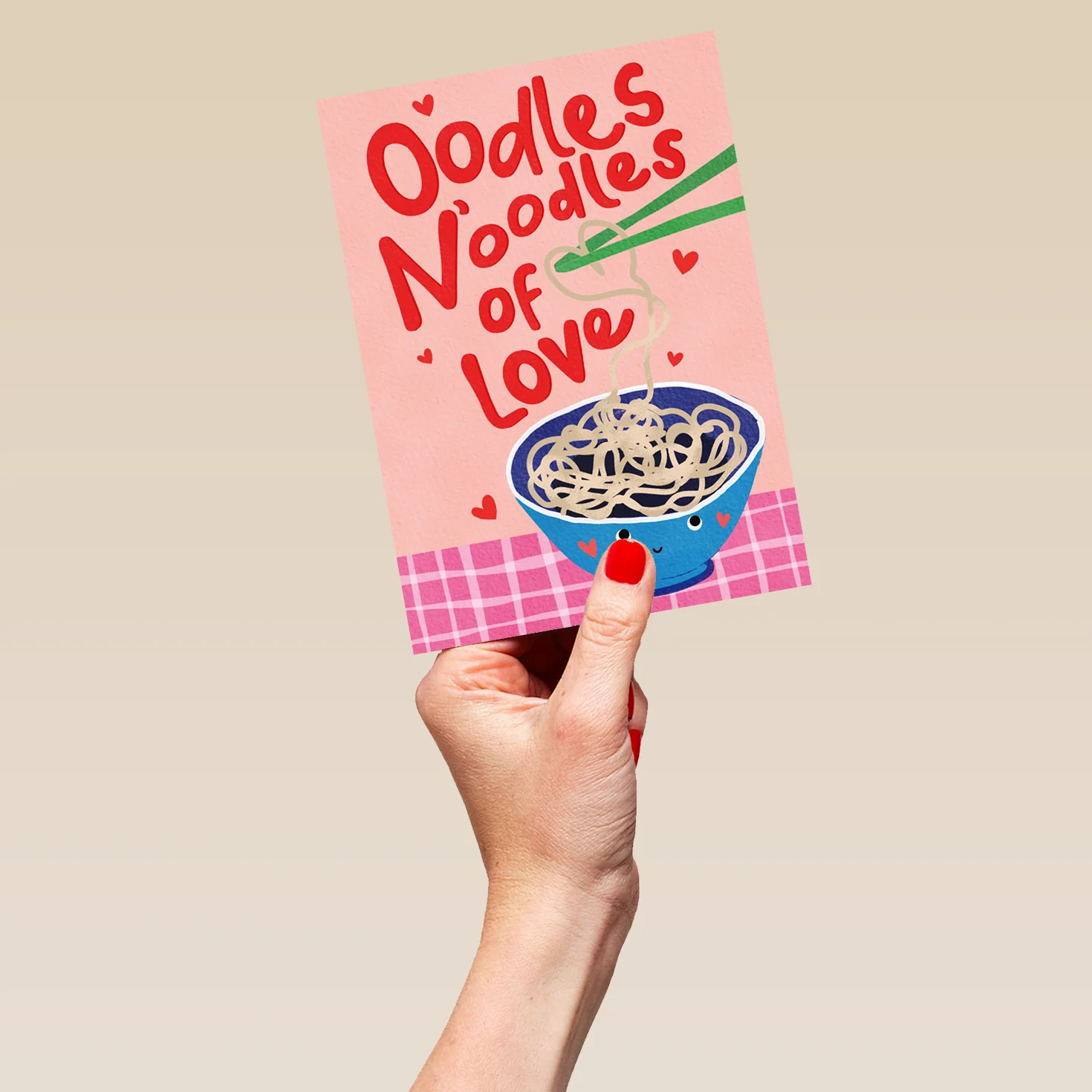 Personalised 'Oodles of Love' Noodle Design Birthday Card - Image 5