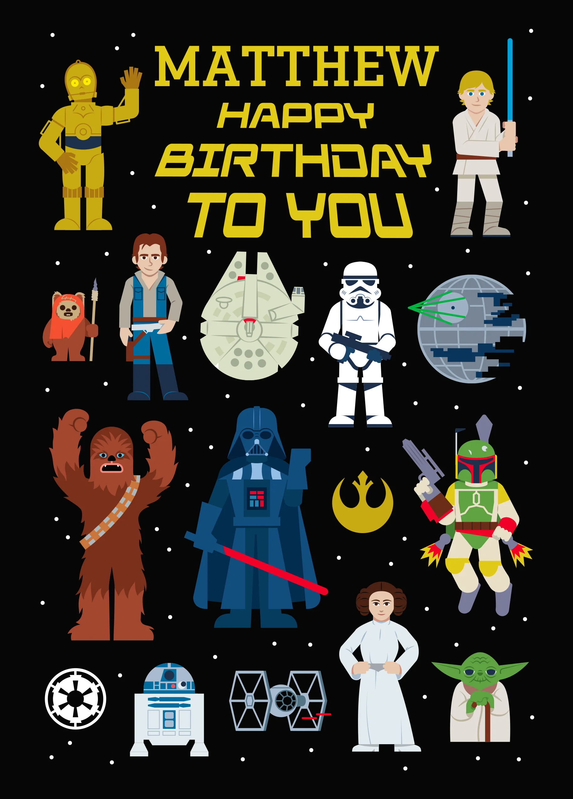 Personalised Original STAR WARS™️ Icons Design Birthday Card