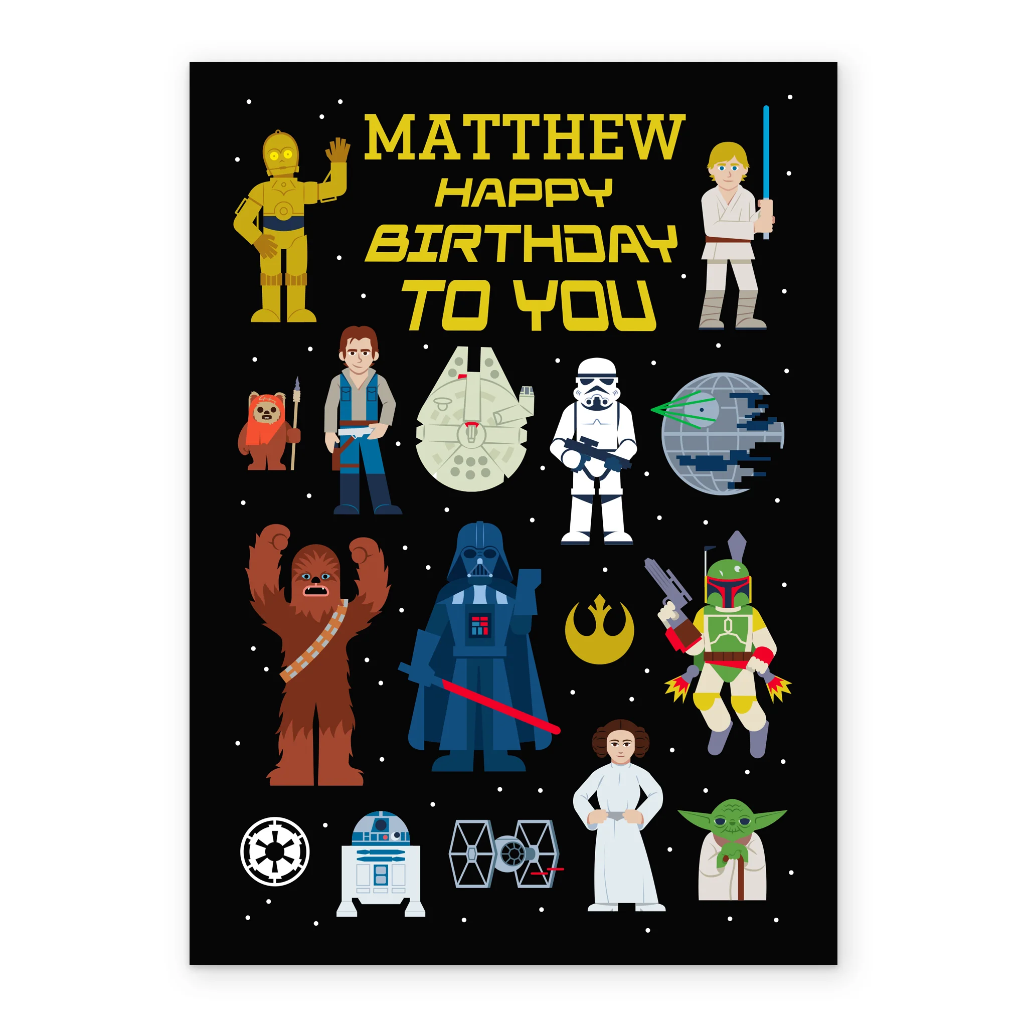 Personalised Original STAR WARS™️ Icons Design Birthday Card - Image 2