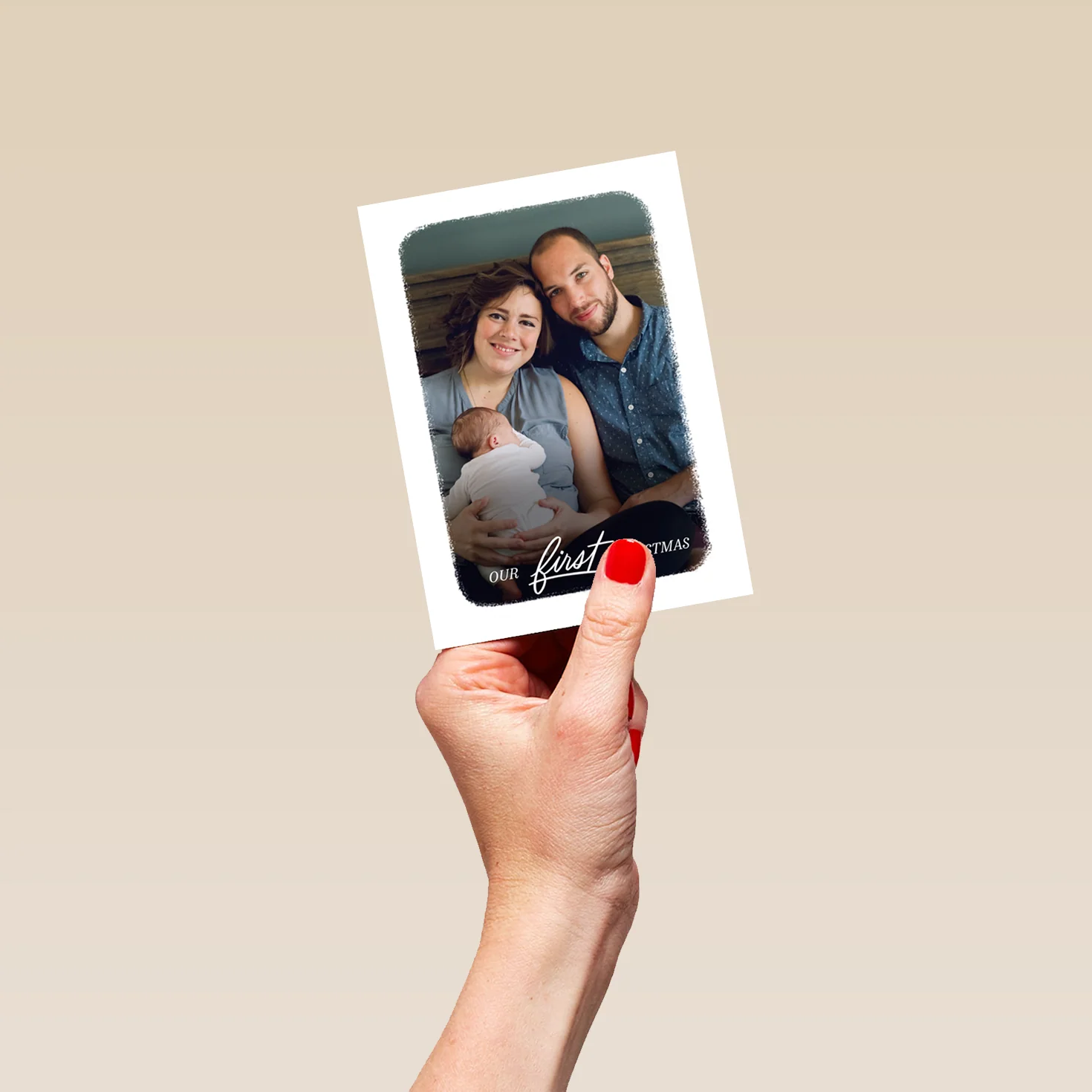 Personalised 'Our First Christmas' Photo Upload Christmas Card - Image 4