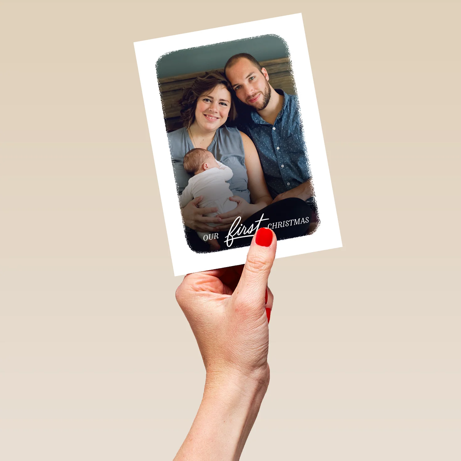 Personalised 'Our First Christmas' Photo Upload Christmas Card - Image 5