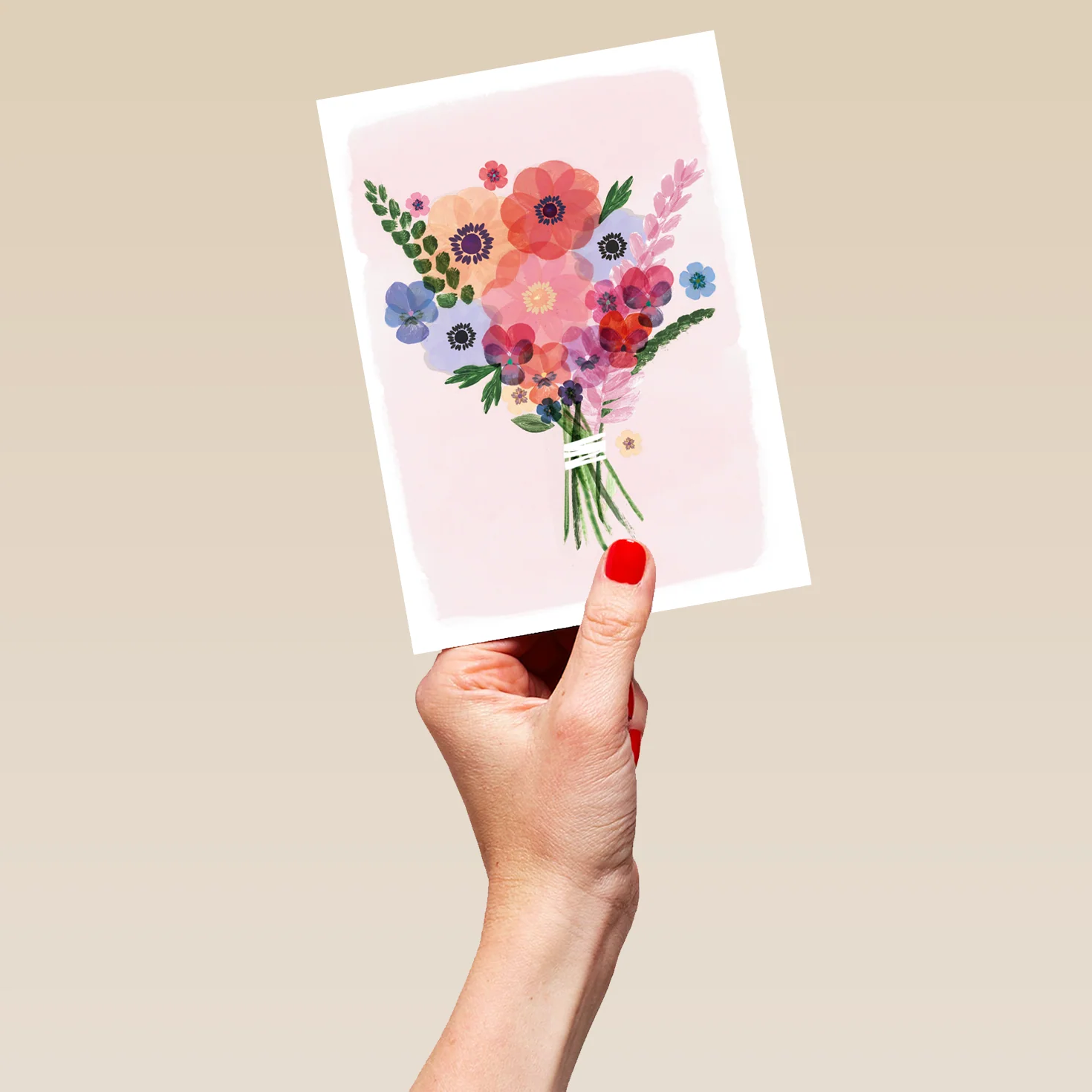 Personalised Painted Bunch of Flowers Card - Image 5