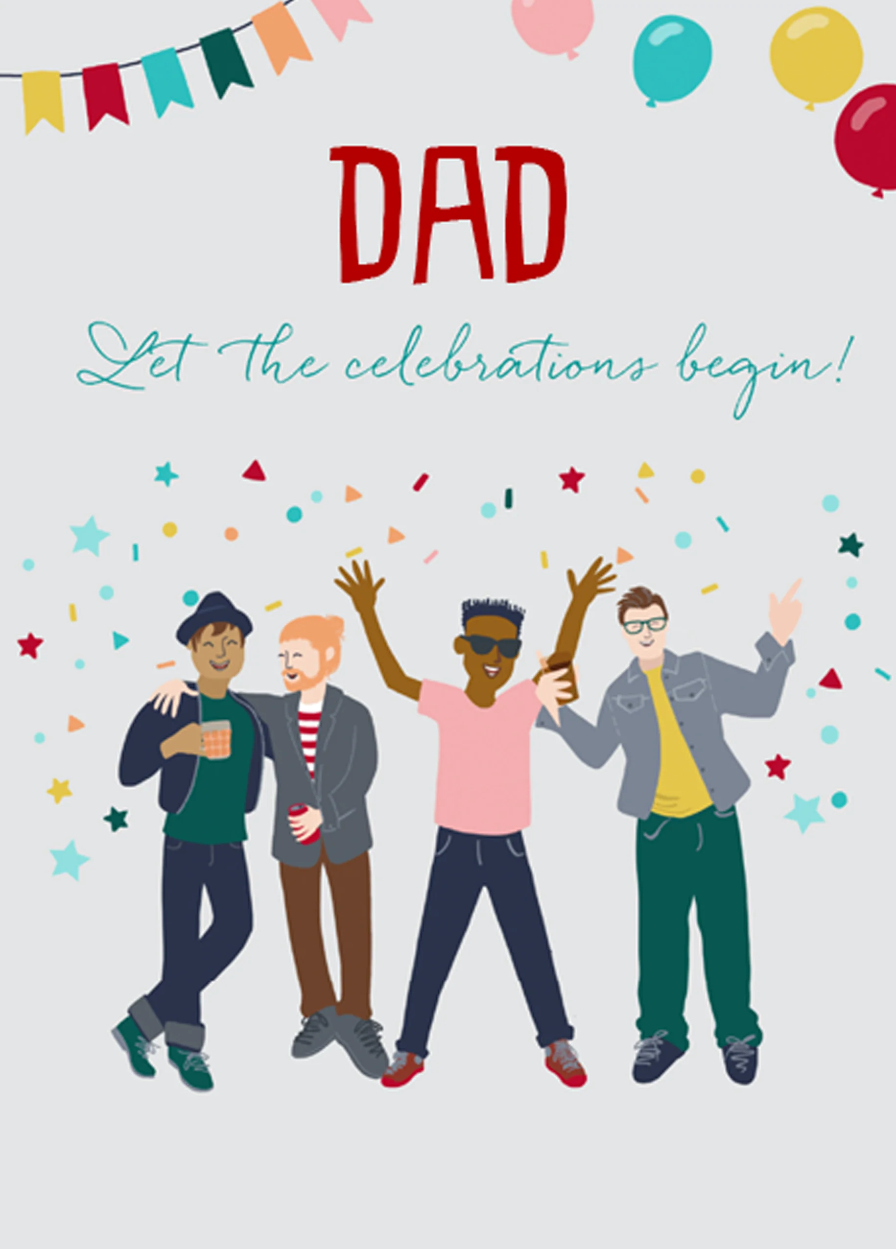 Personalised Party Decorations Dad Card