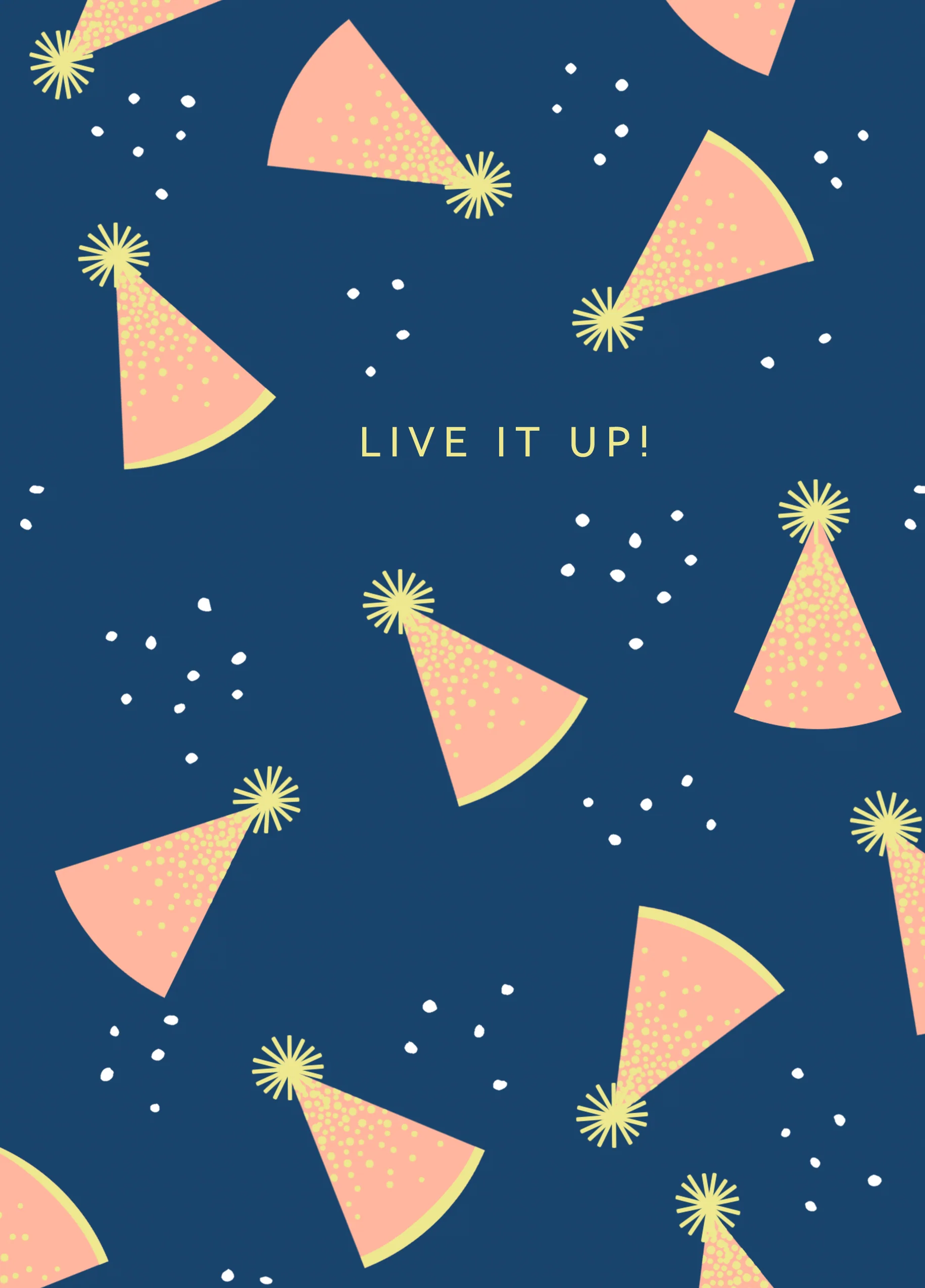 Personalised Party Hats Design 'Live It Up' Birthday Card