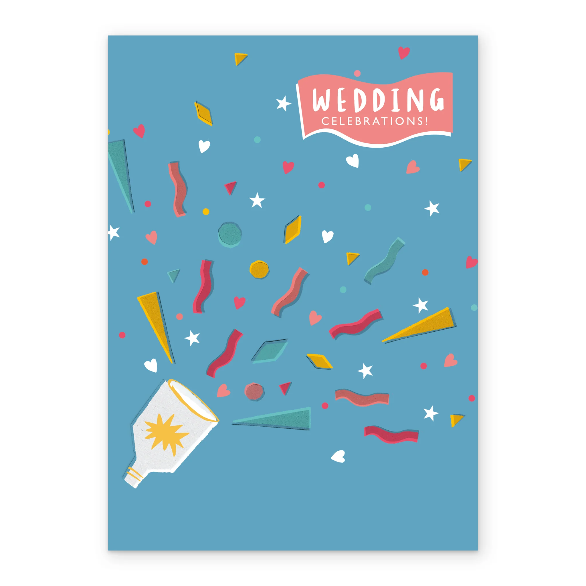 Personalised Party Popper Wedding Congratulations Card - Image 2