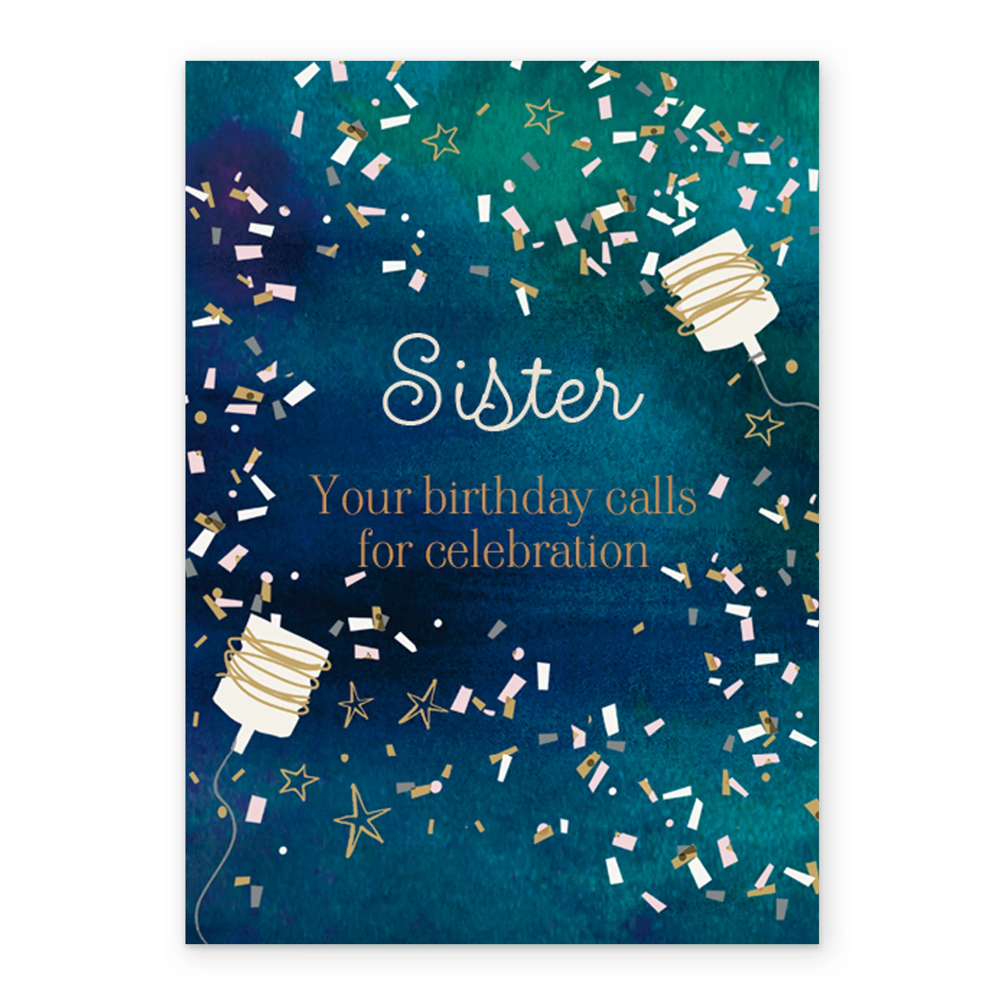 Personalised Party Poppers Birthday Card For Sister - Image 2