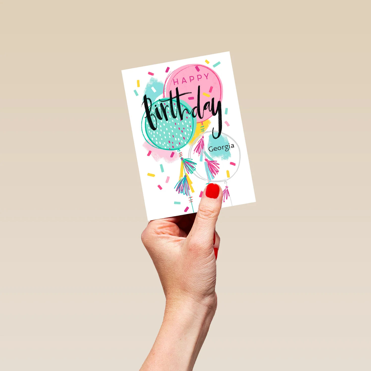 Personalised Party Poppers Confetti Sister Card - Image 4