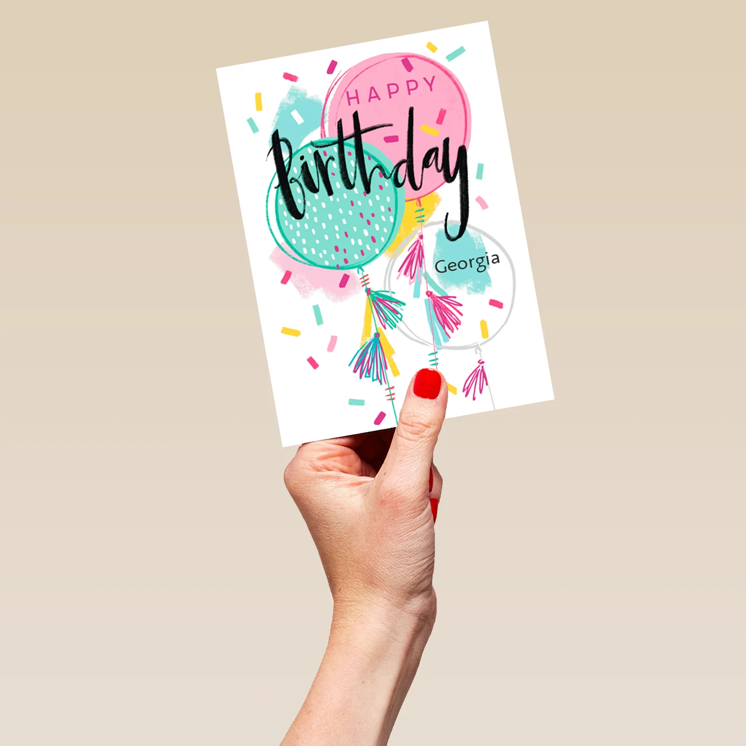 Personalised Party Poppers Confetti Sister Card - Image 5