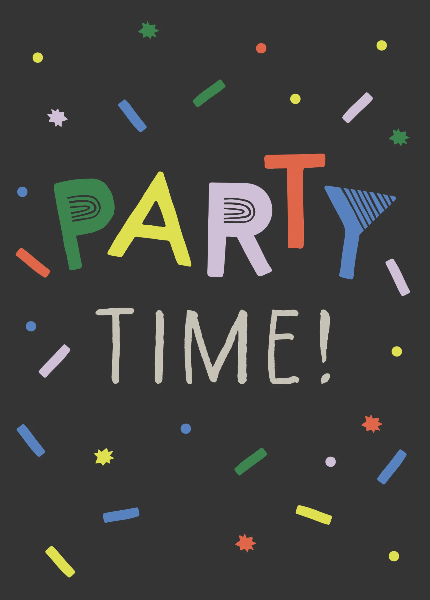 Personalised 'Party Time' 1980s Influenced Birthday Card