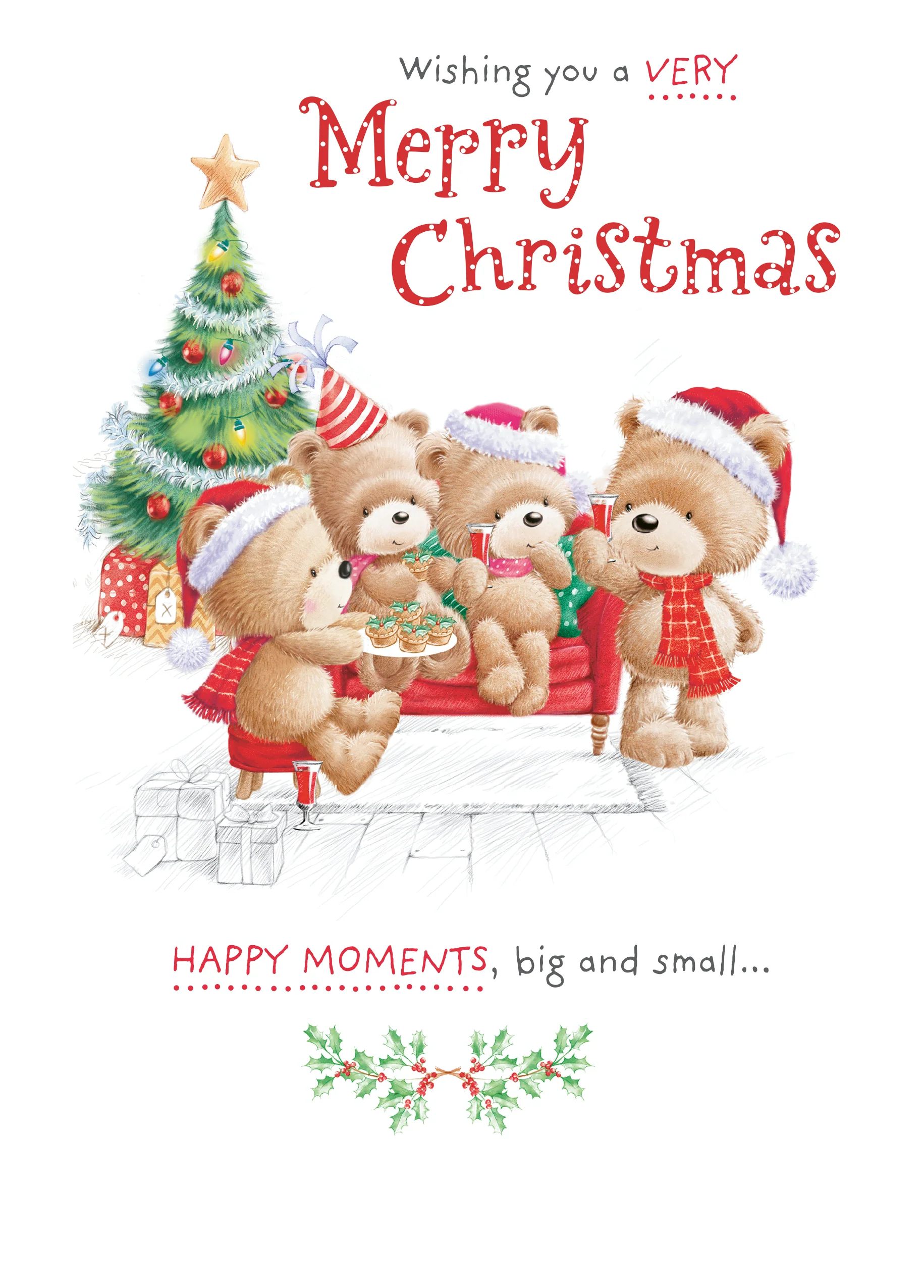 Personalised Pawprints Heart Happy Moments Christmas Card