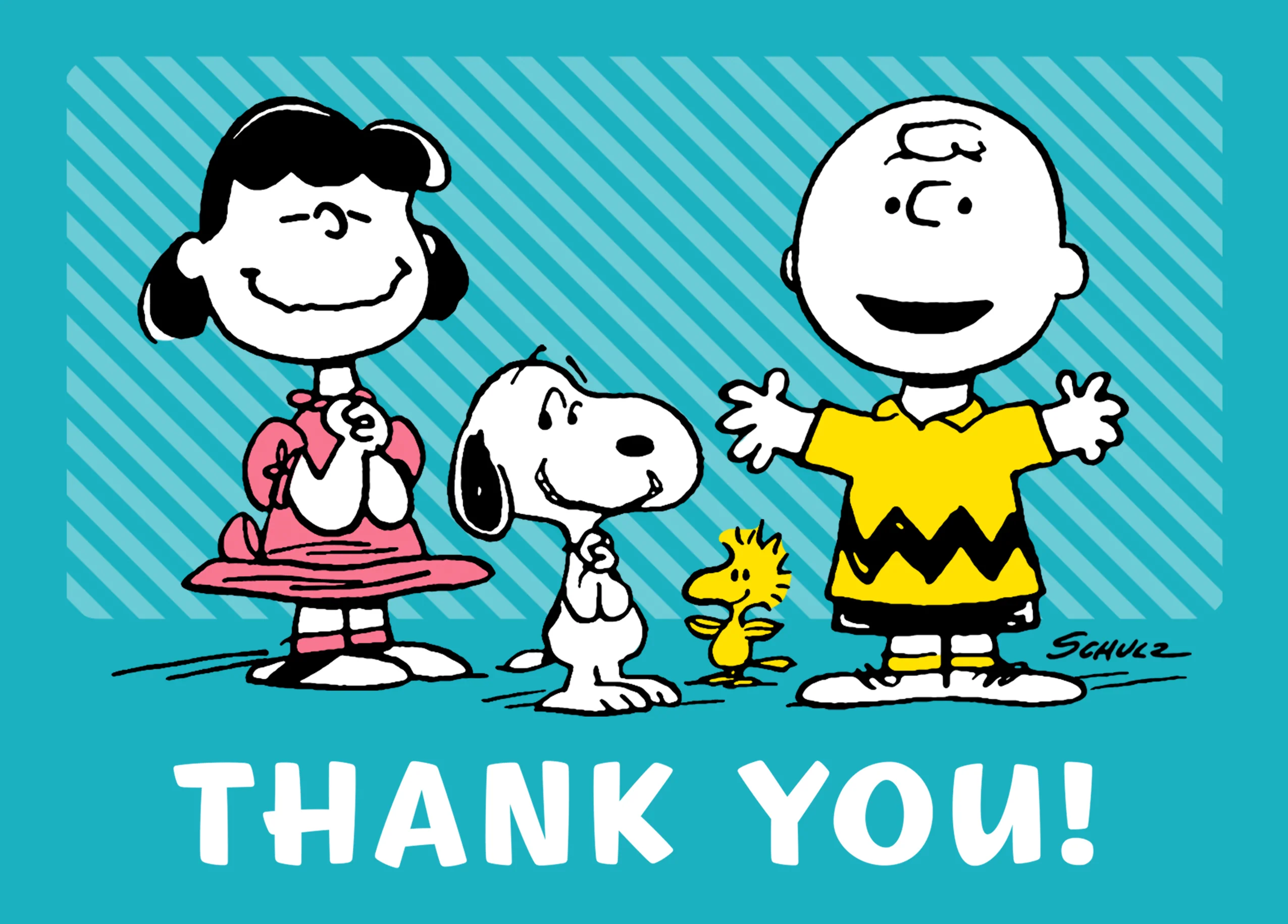 Personalised PEANUTS™ Charlie Brown & SNOOPY Thank You Card