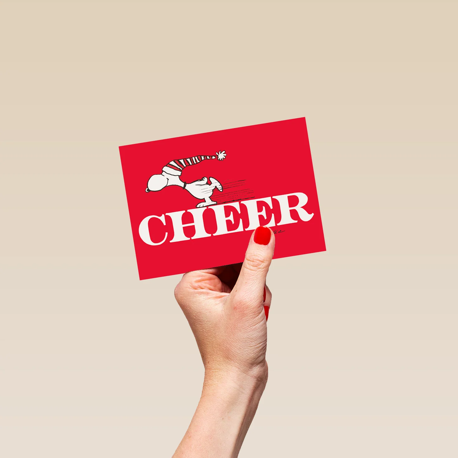 Personalised PEANUTS™ Retro Styled Snoopy Skating 'Cheer' Christmas Card - Image 4