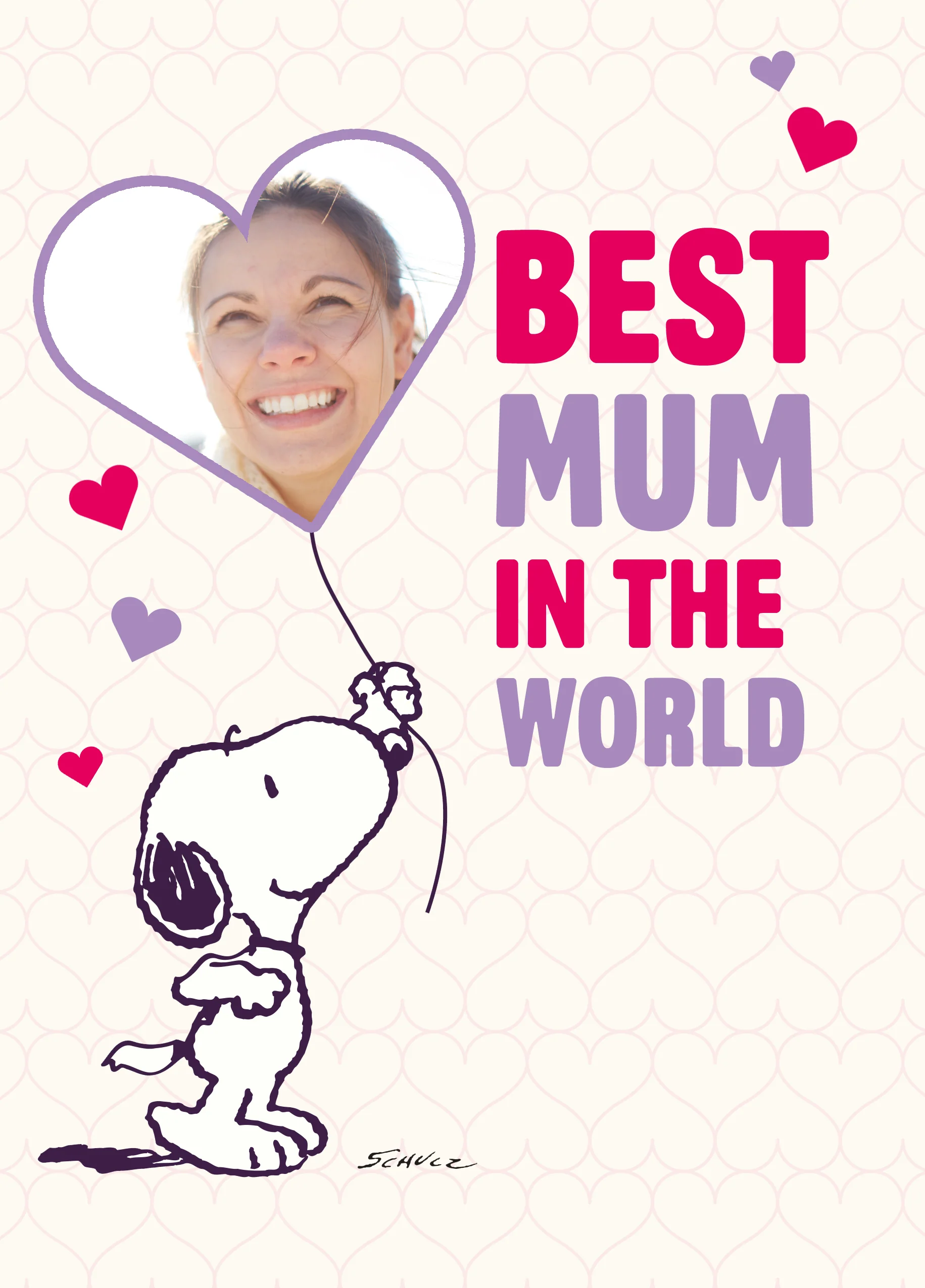 Personalised PEANUTS™ SNOOPY Best Mum in The World Mother's Day Photo Upload Card