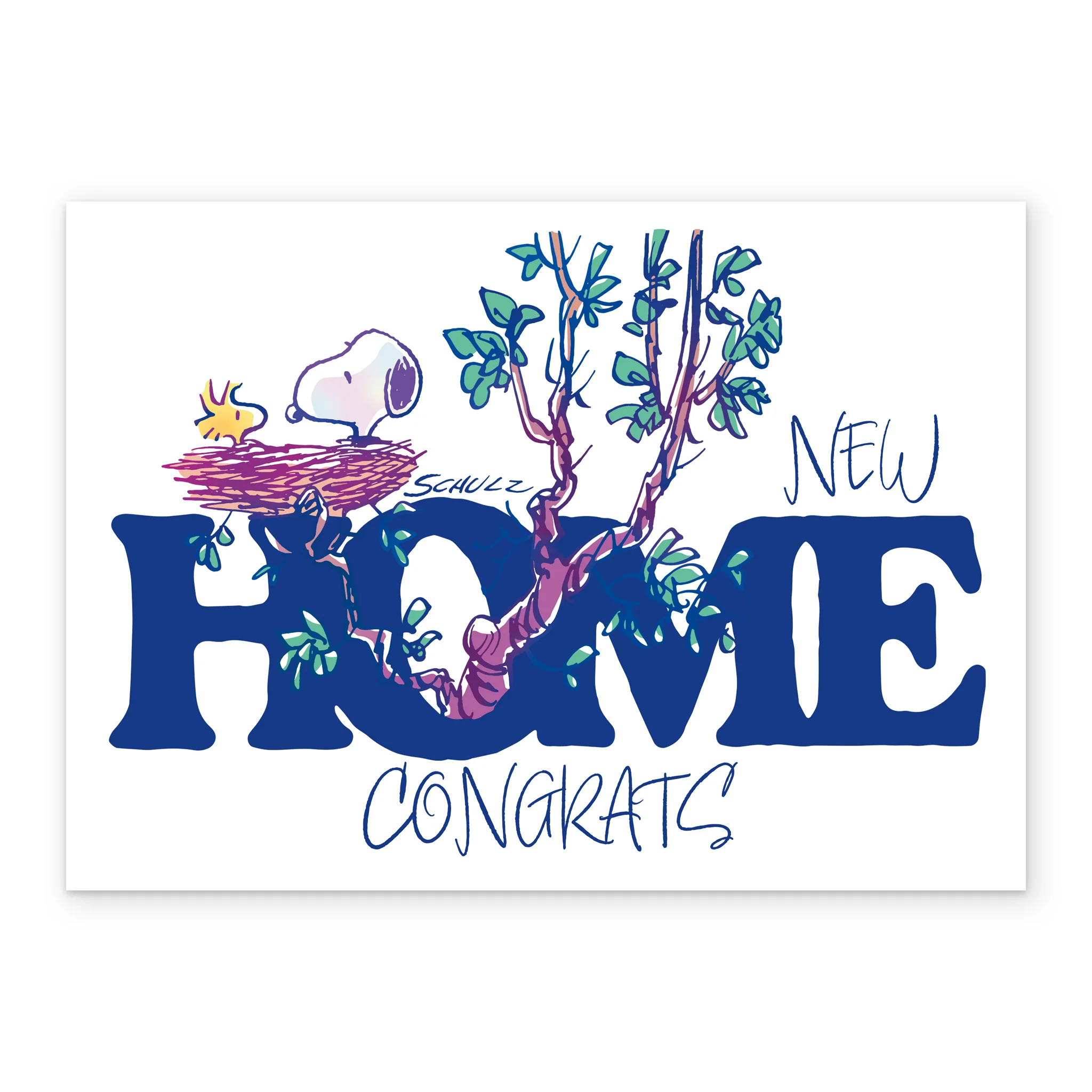 Personalised PEANUTS™ SNOOPY Birds Nest New Home Card - Image 2