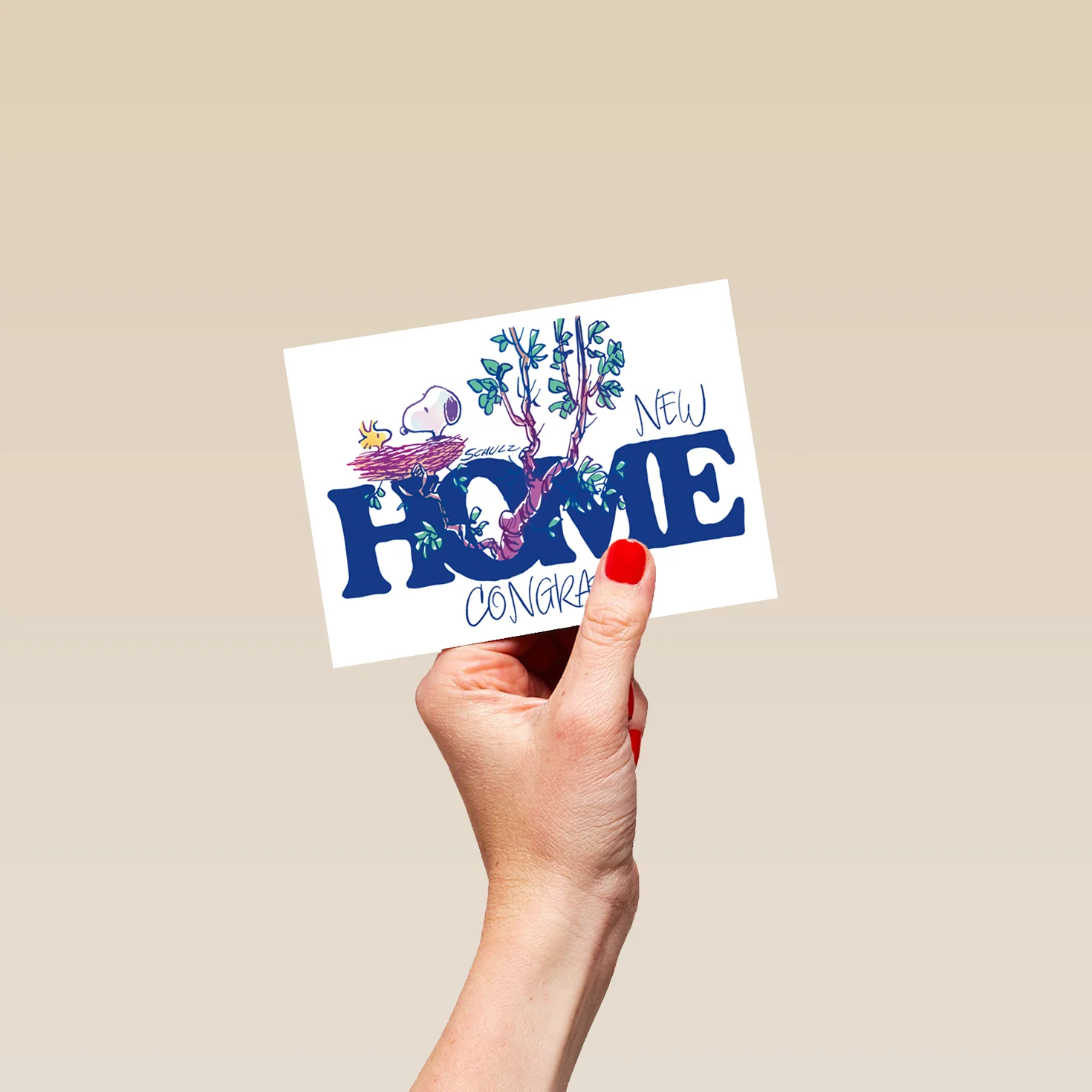 Personalised PEANUTS™ SNOOPY Birds Nest New Home Card - Image 4