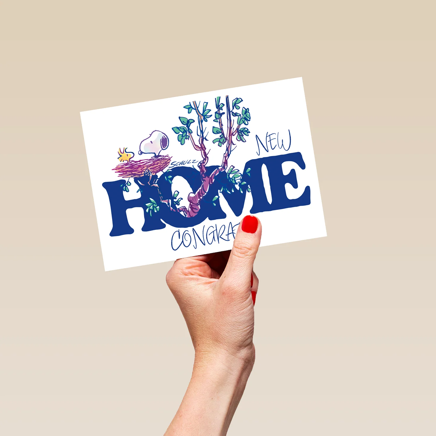 Personalised PEANUTS™ SNOOPY Birds Nest New Home Card - Image 5