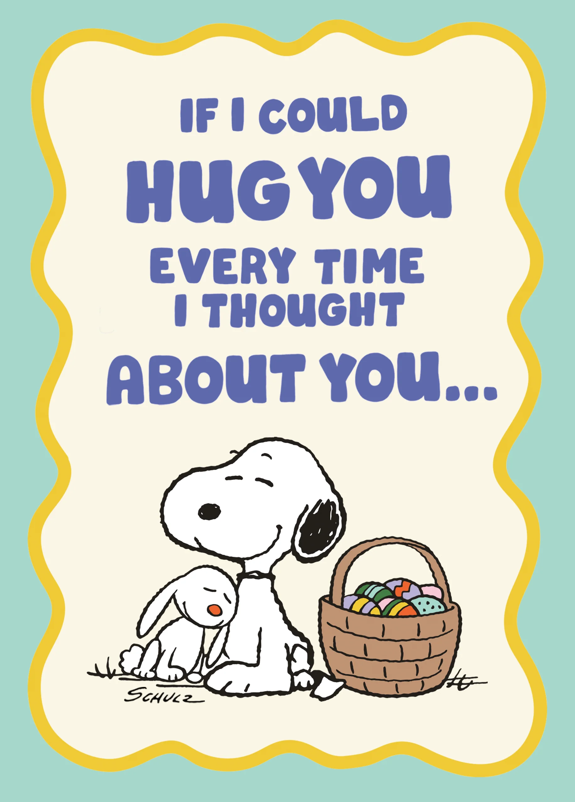 Personalised PEANUTS™ SNOOPY & Bunny Easter Card