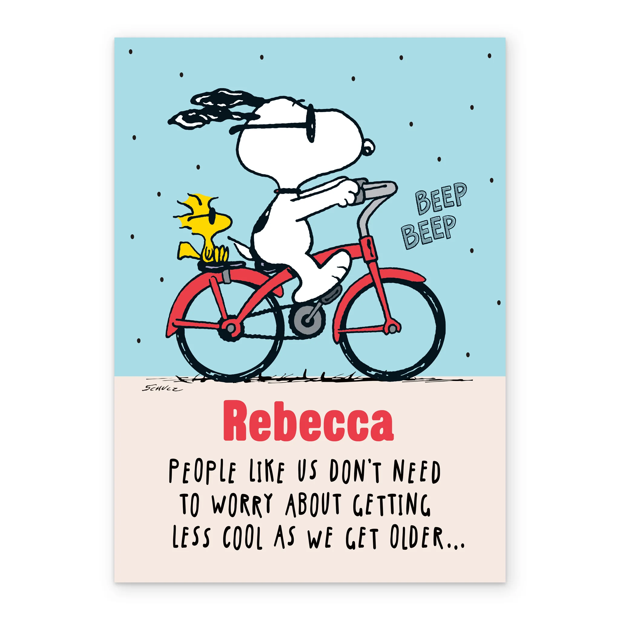 Personalised PEANUTS™ SNOOPY On Bicycle Birthday Card - Image 2