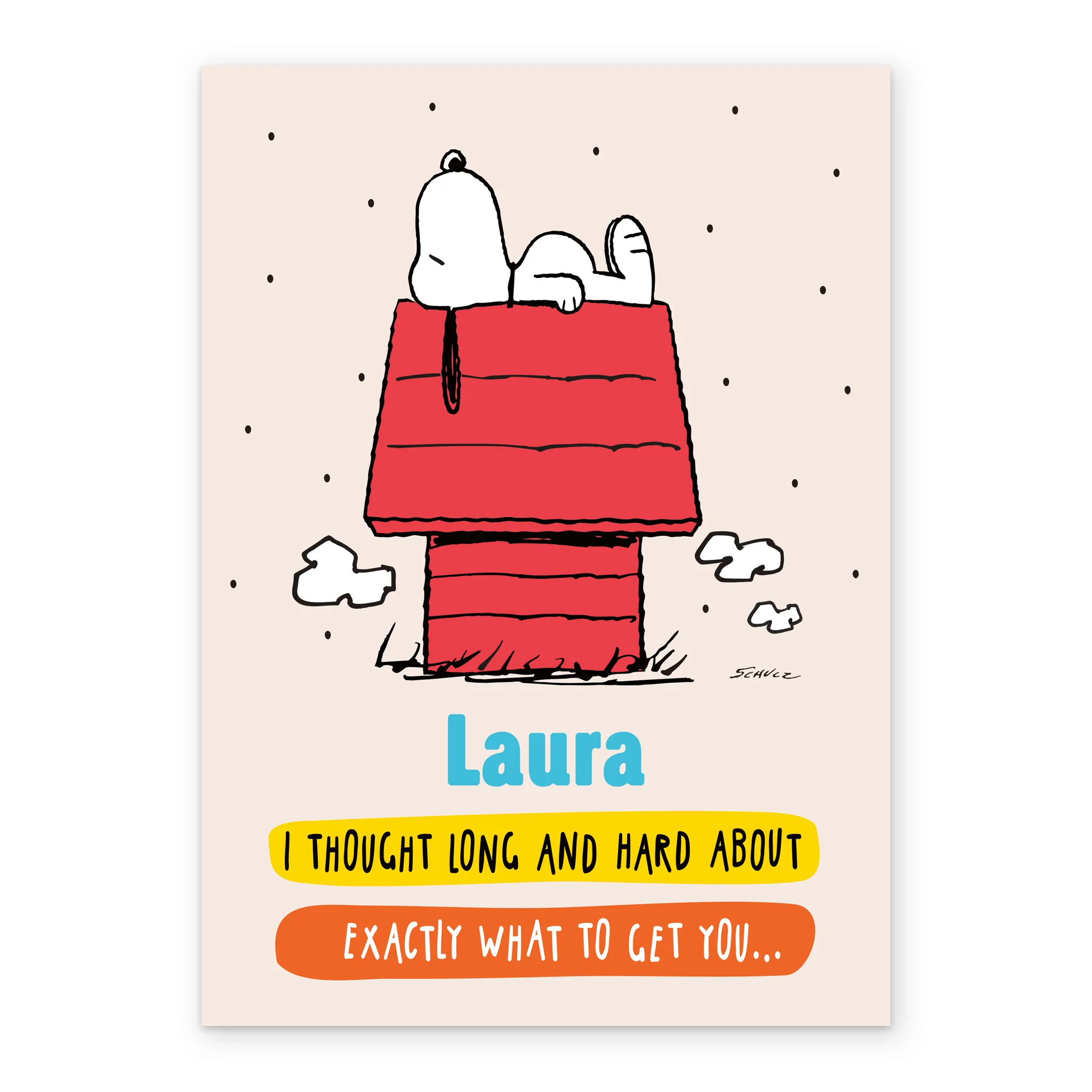 Personalised PEANUTS™ SNOOPY On Dog House Birthday Card - Image 2