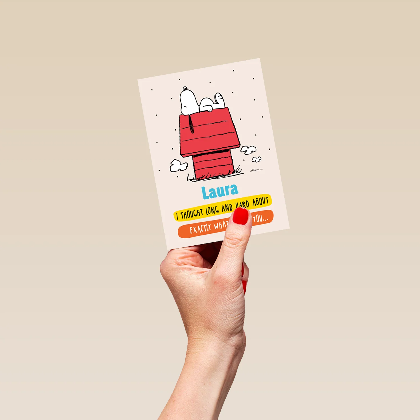 Personalised PEANUTS™ SNOOPY On Dog House Birthday Card - Image 4