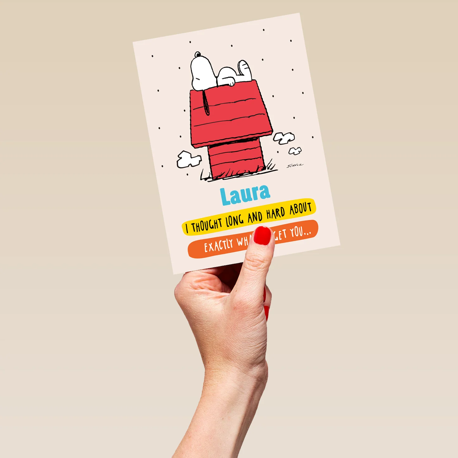 Personalised PEANUTS™ SNOOPY On Dog House Birthday Card - Image 5