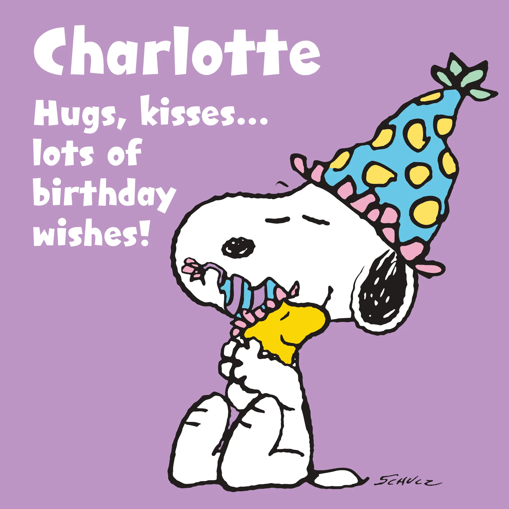 Personalised PEANUTS™ SNOOPY & Woodstock Birthday Card