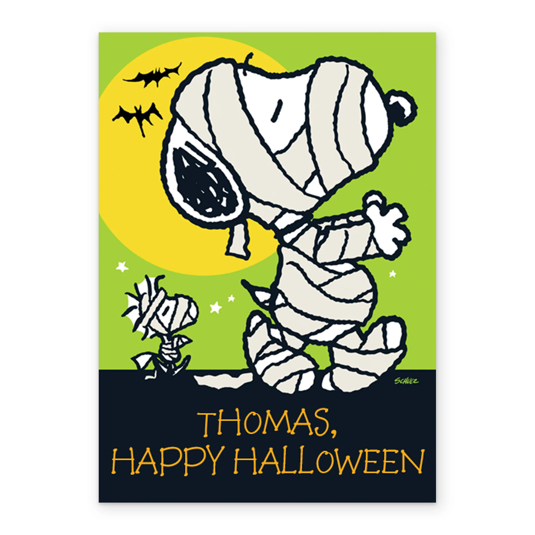Personalised PEANUTS™ SNOOPY & WOODSTOCK Halloween Card - Image 2