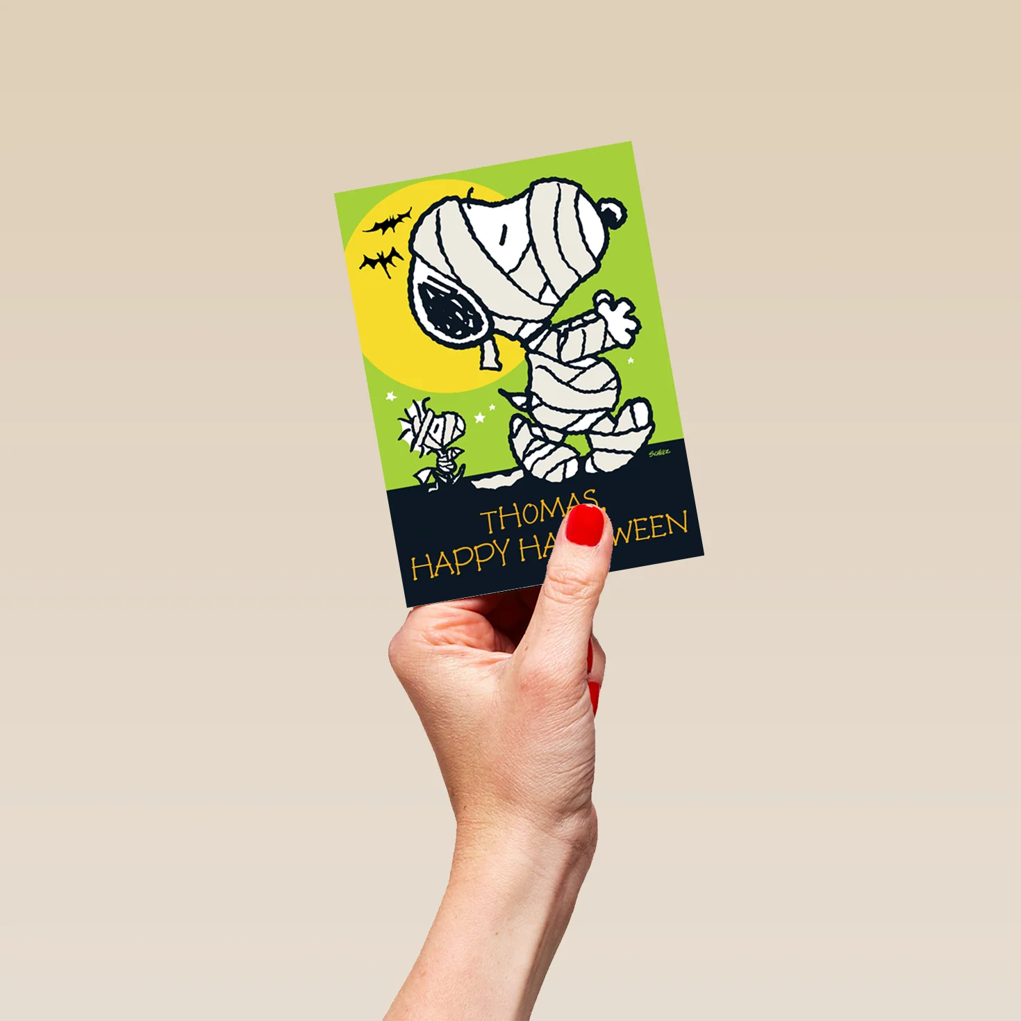 Personalised PEANUTS™ SNOOPY & WOODSTOCK Halloween Card - Image 4