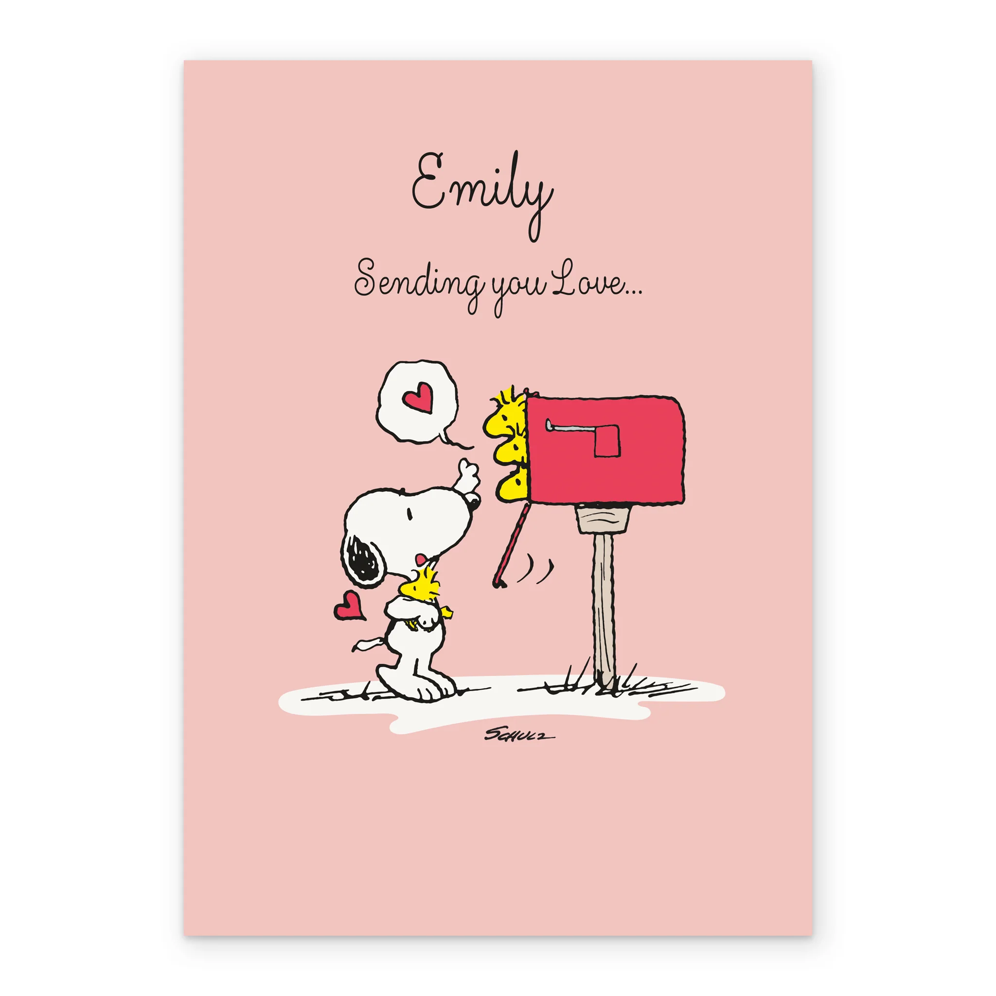 Personalised PEANUTS™ SNOOPY Woodstock Valentine's Day Card - Image 2