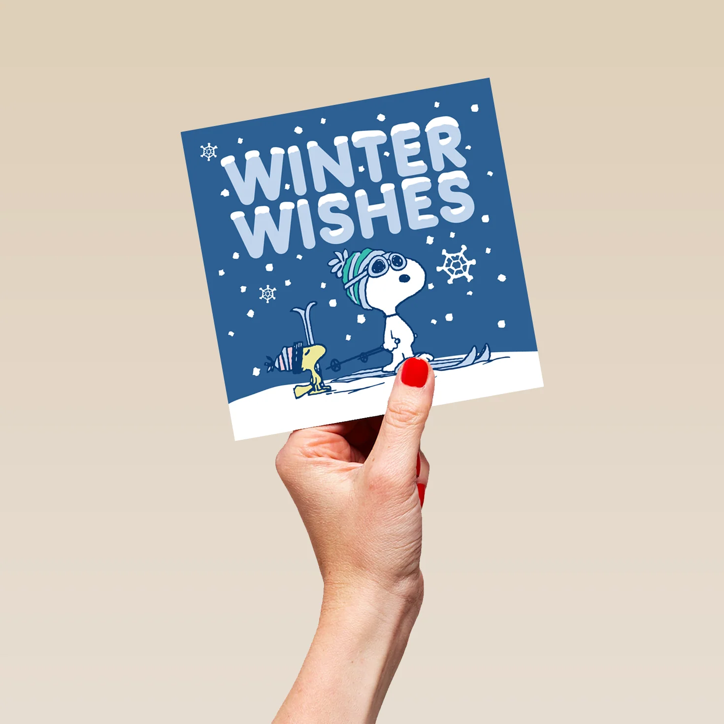 Personalised PEANUTS™ SNOOPY & WOODSTOCK with Skis Christmas Card - Image 5