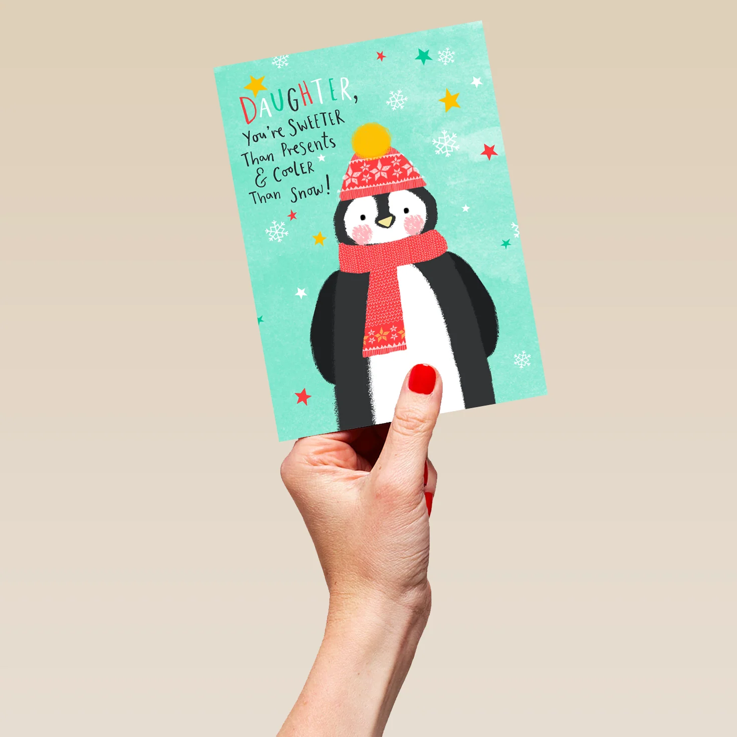 Personalised Penguin Christmas Card For Daughter - Image 5