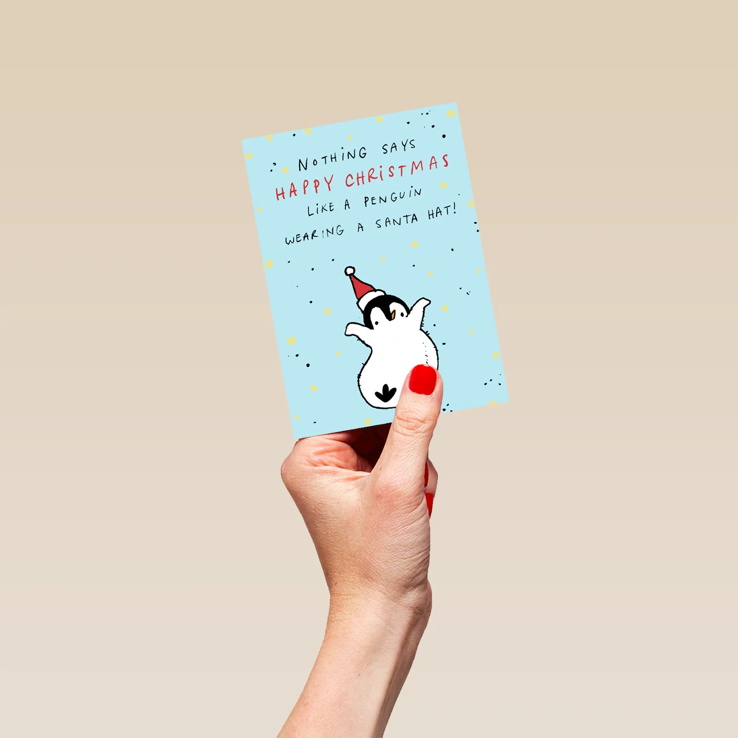 Personalised Penguin Santa Hat Christmas Card - Image 4