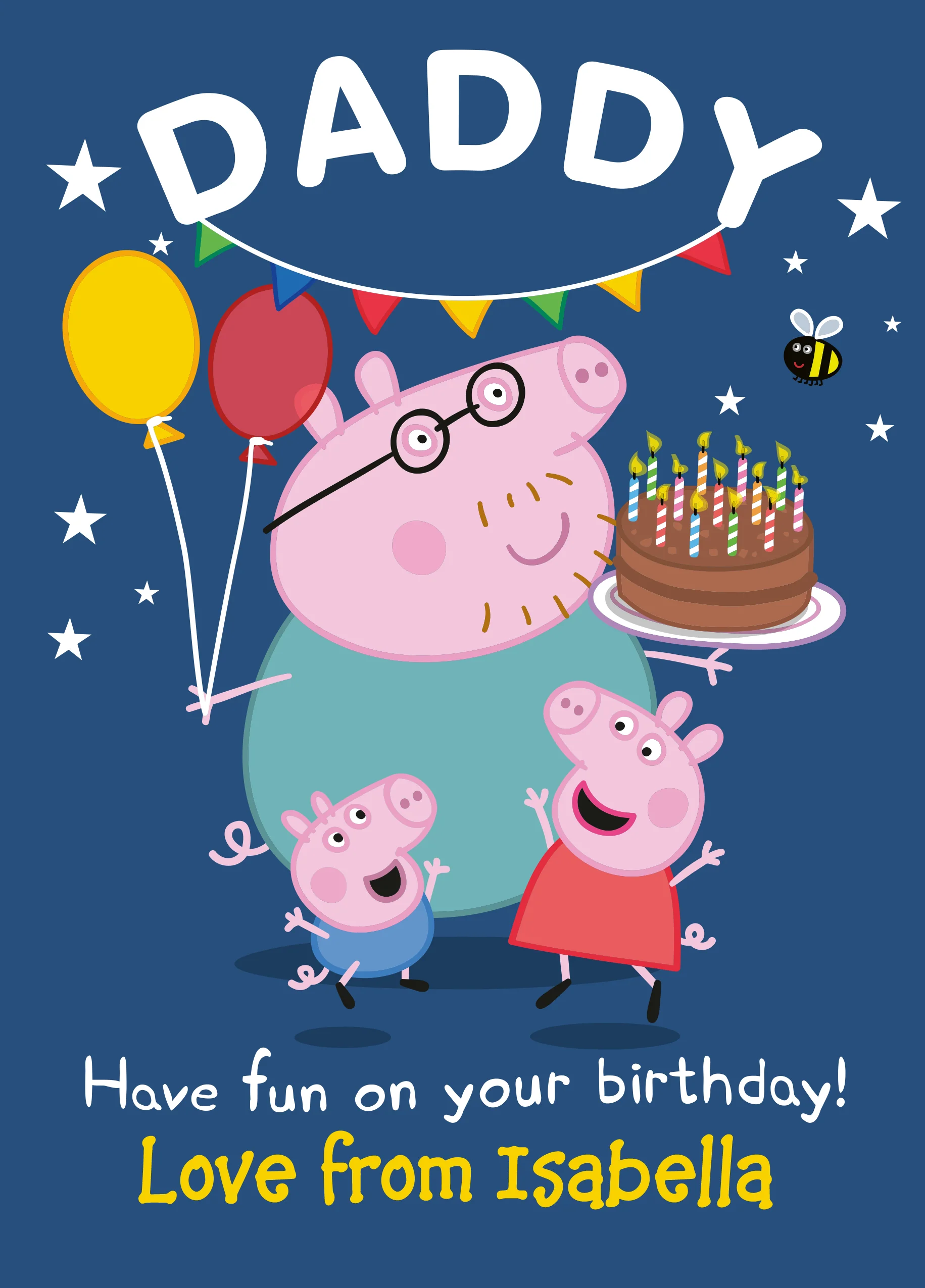 Personalised Peppa Pig Birthday Card For Daddy