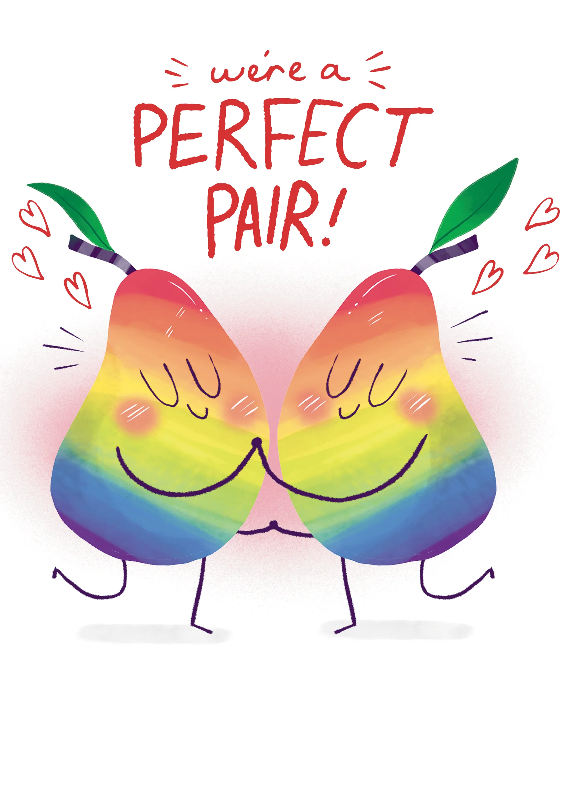 Personalised Perfect Pair Rainbow Valentine's Day Card