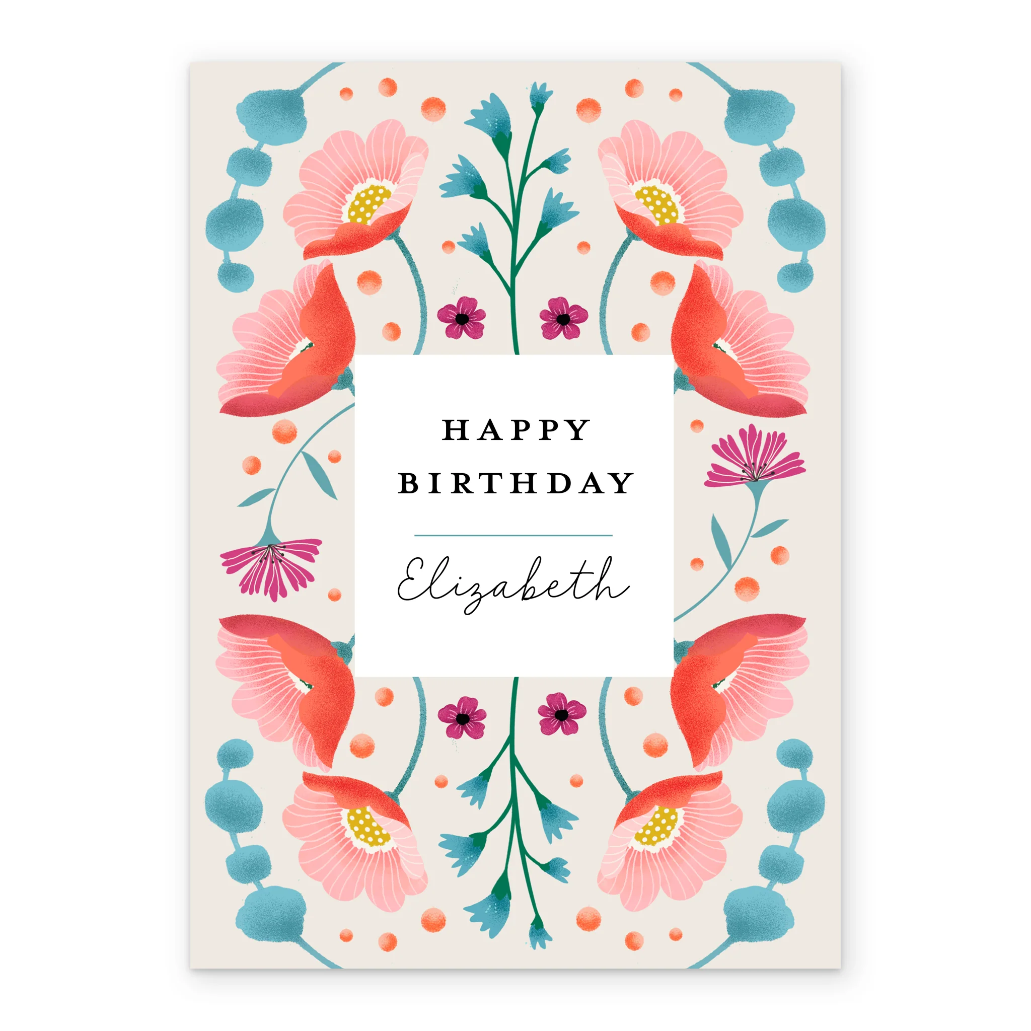 Personalised 'Perfect Poppies' Birthday Card For Her - Image 2