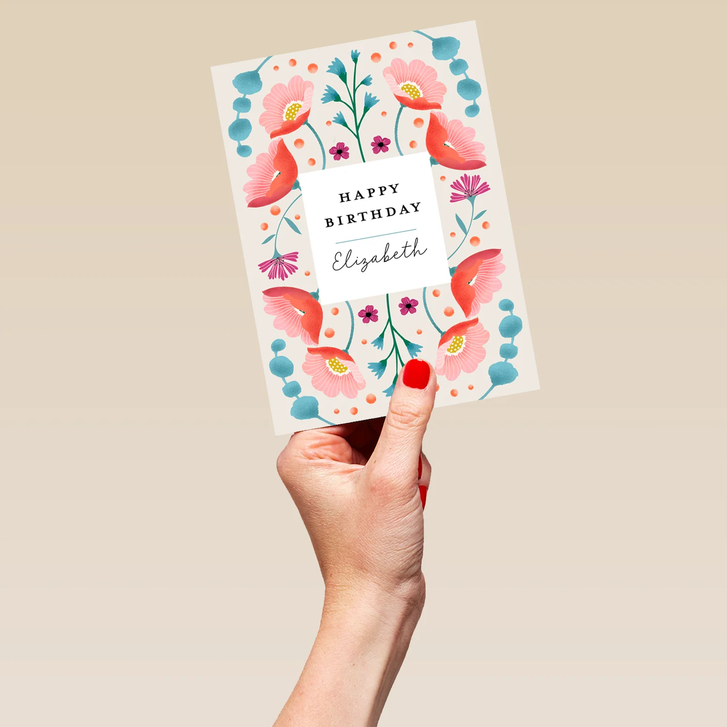 Personalised 'Perfect Poppies' Birthday Card For Her - Image 5