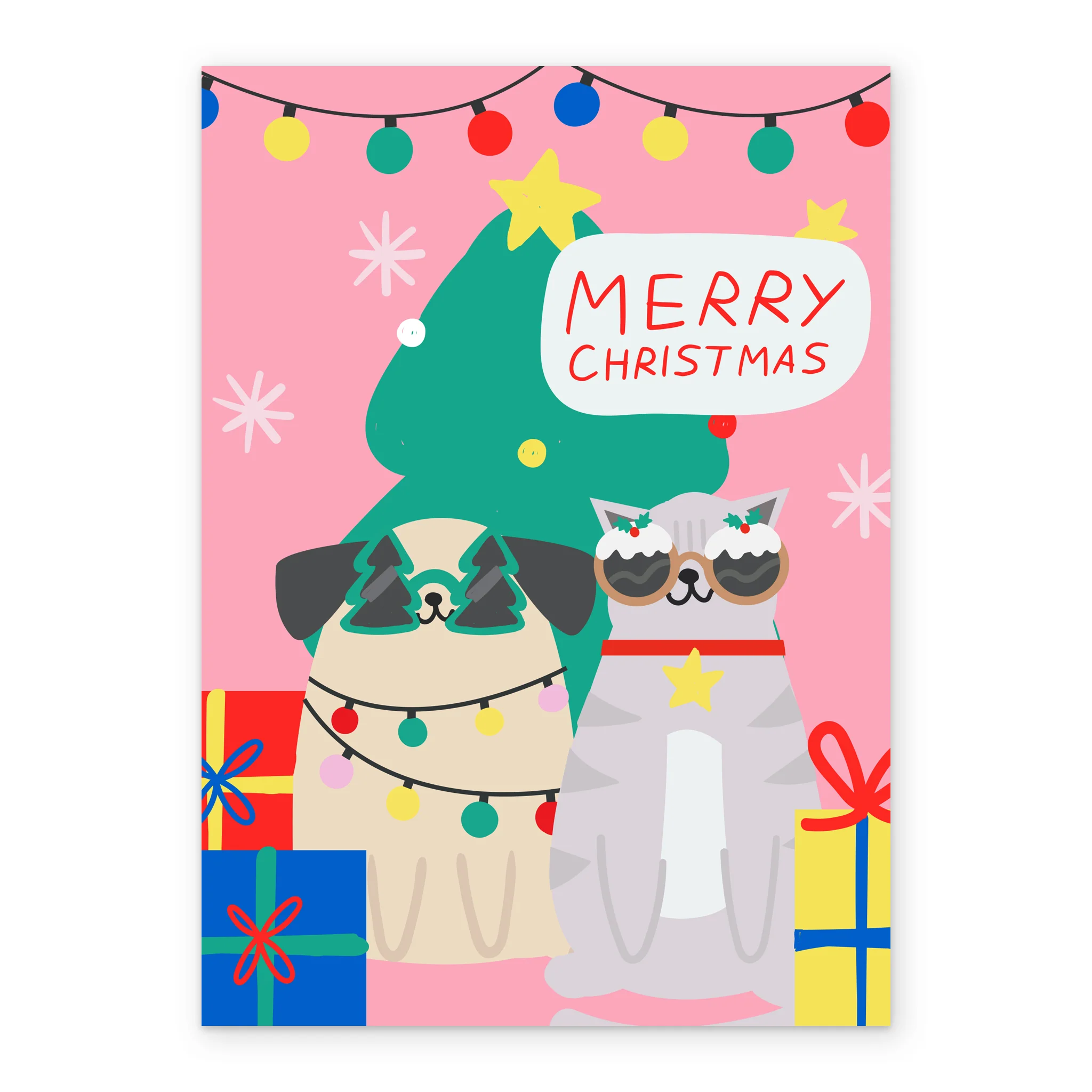 Personalised Pet Tree And Star Design Christmas Card - Image 2