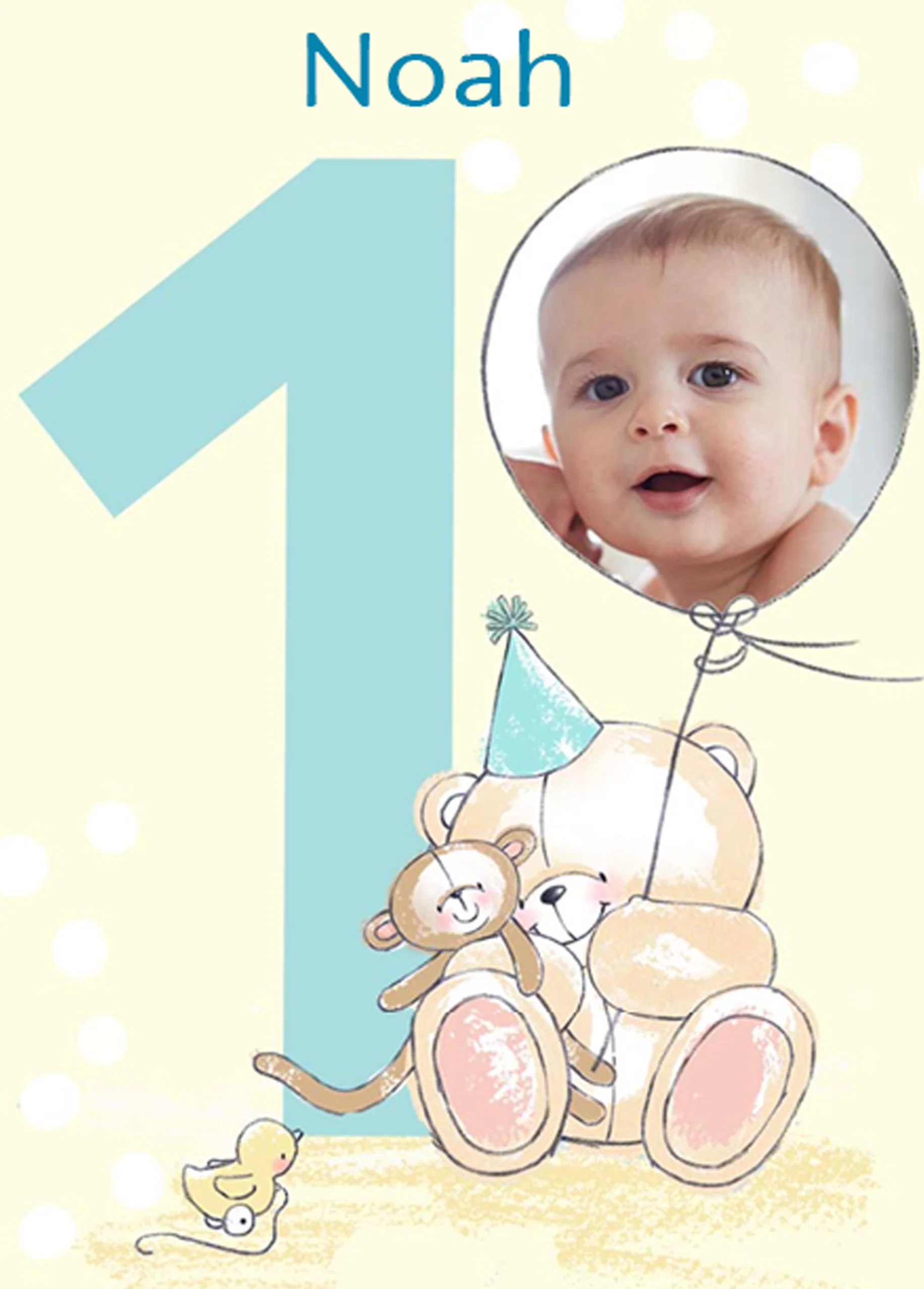 Personalised Photo Montage 1st Birthday Card