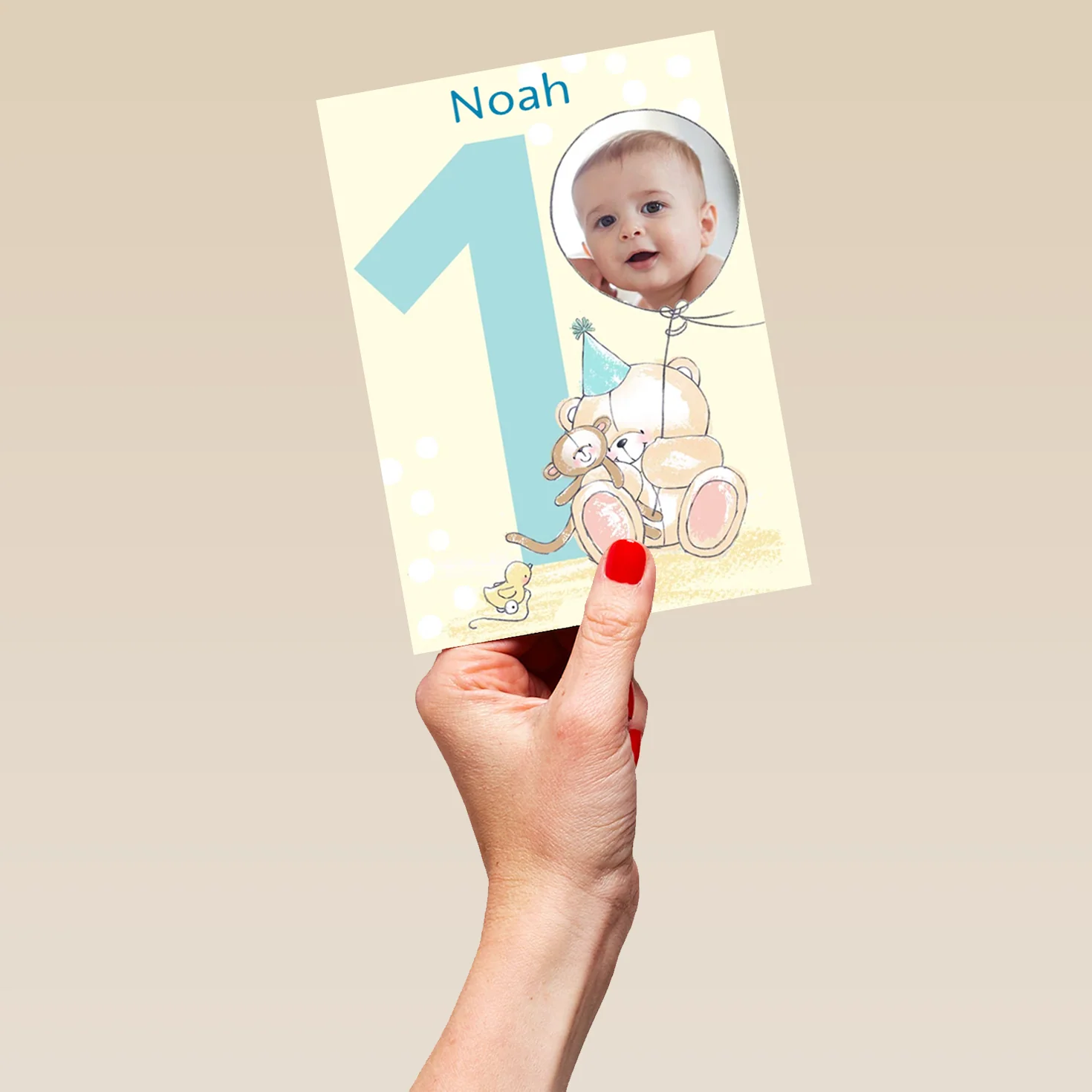Personalised Photo Montage 1st Birthday Card - Image 5