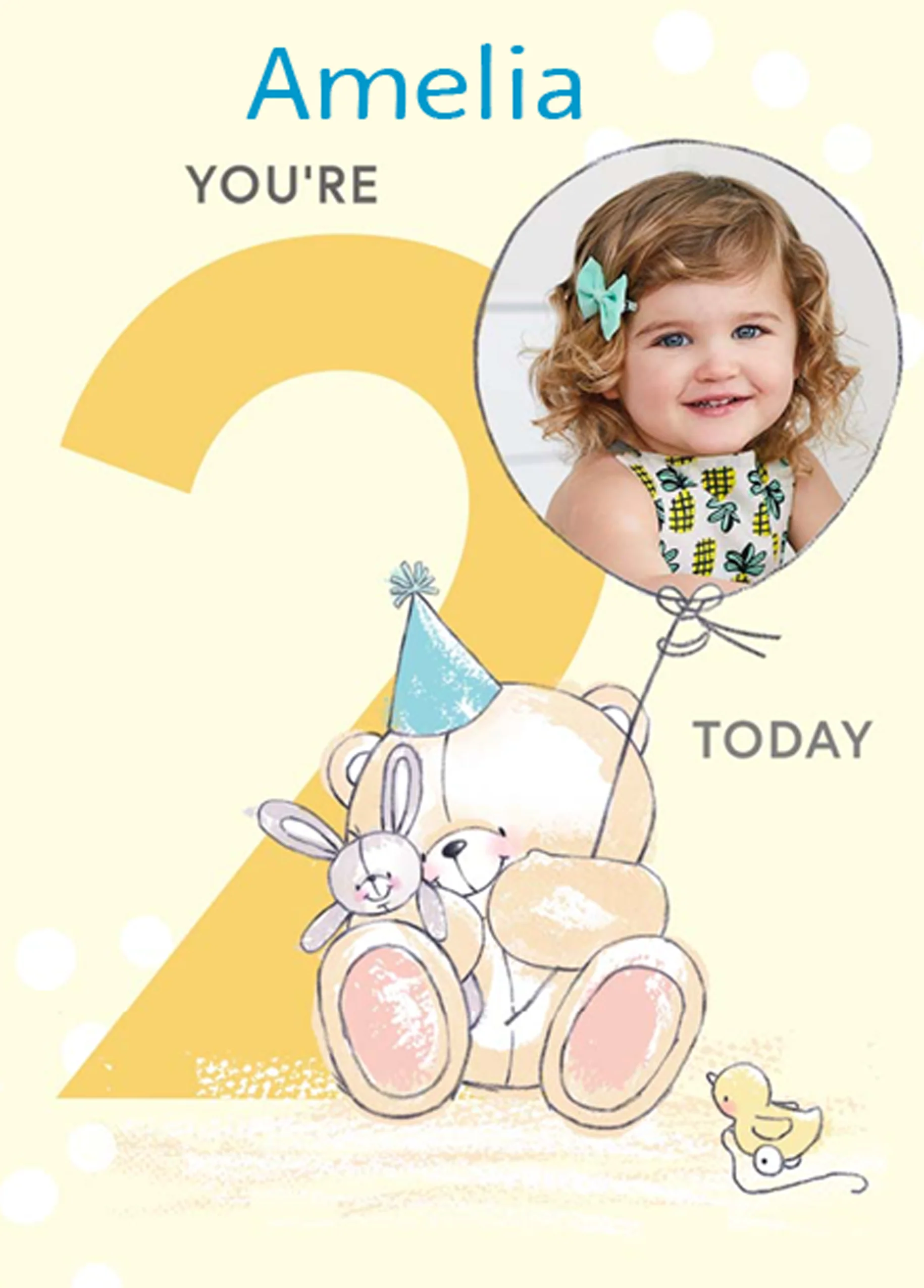 Personalised Photo Montage 2nd Birthday Card