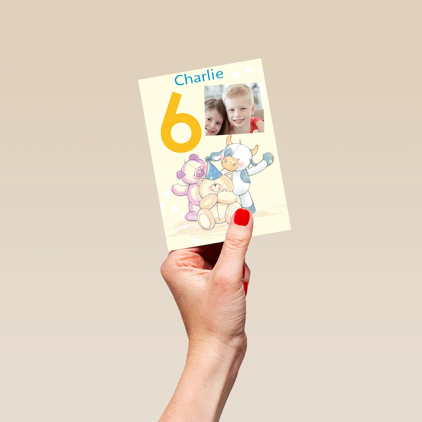 Personalised Photo Montage 6th Birthday Card - Image 4