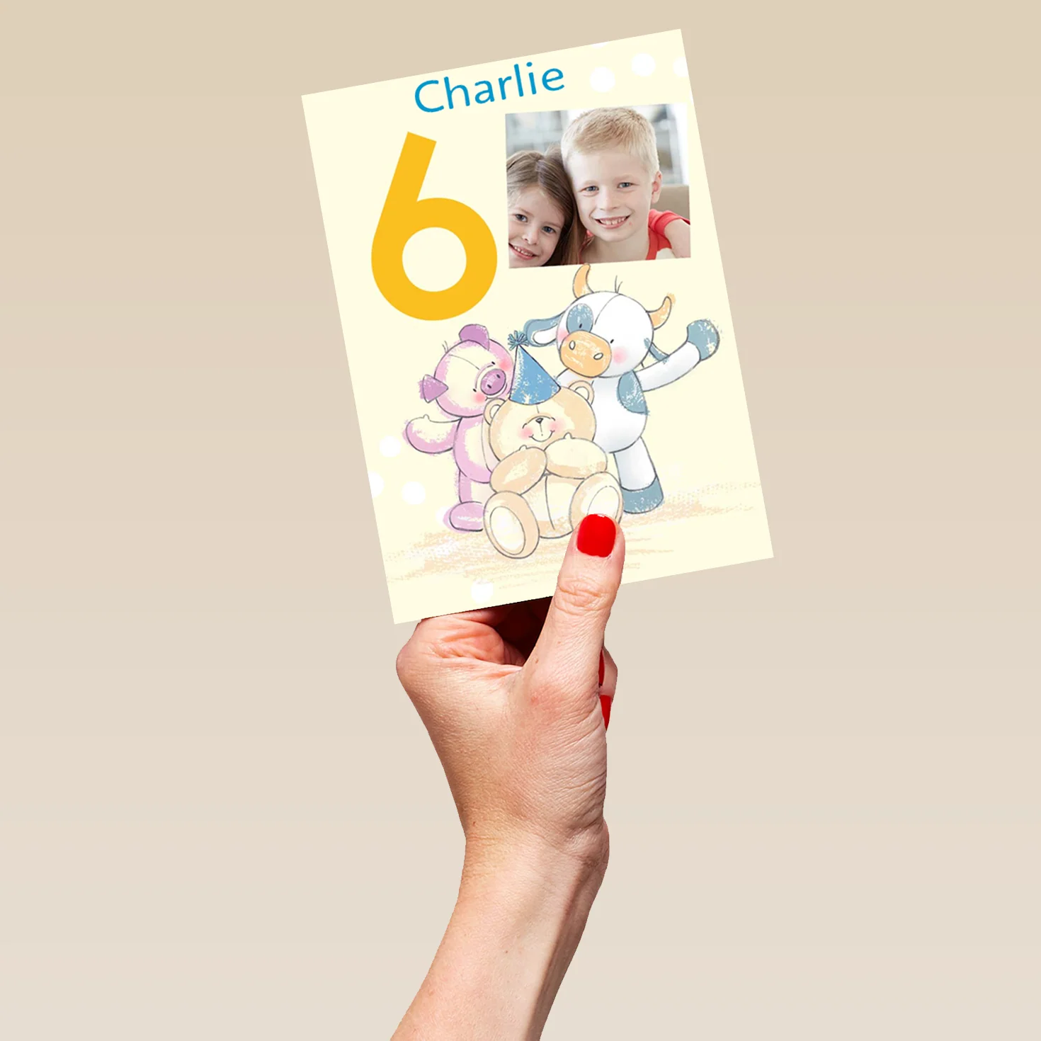 Personalised Photo Montage 6th Birthday Card - Image 5