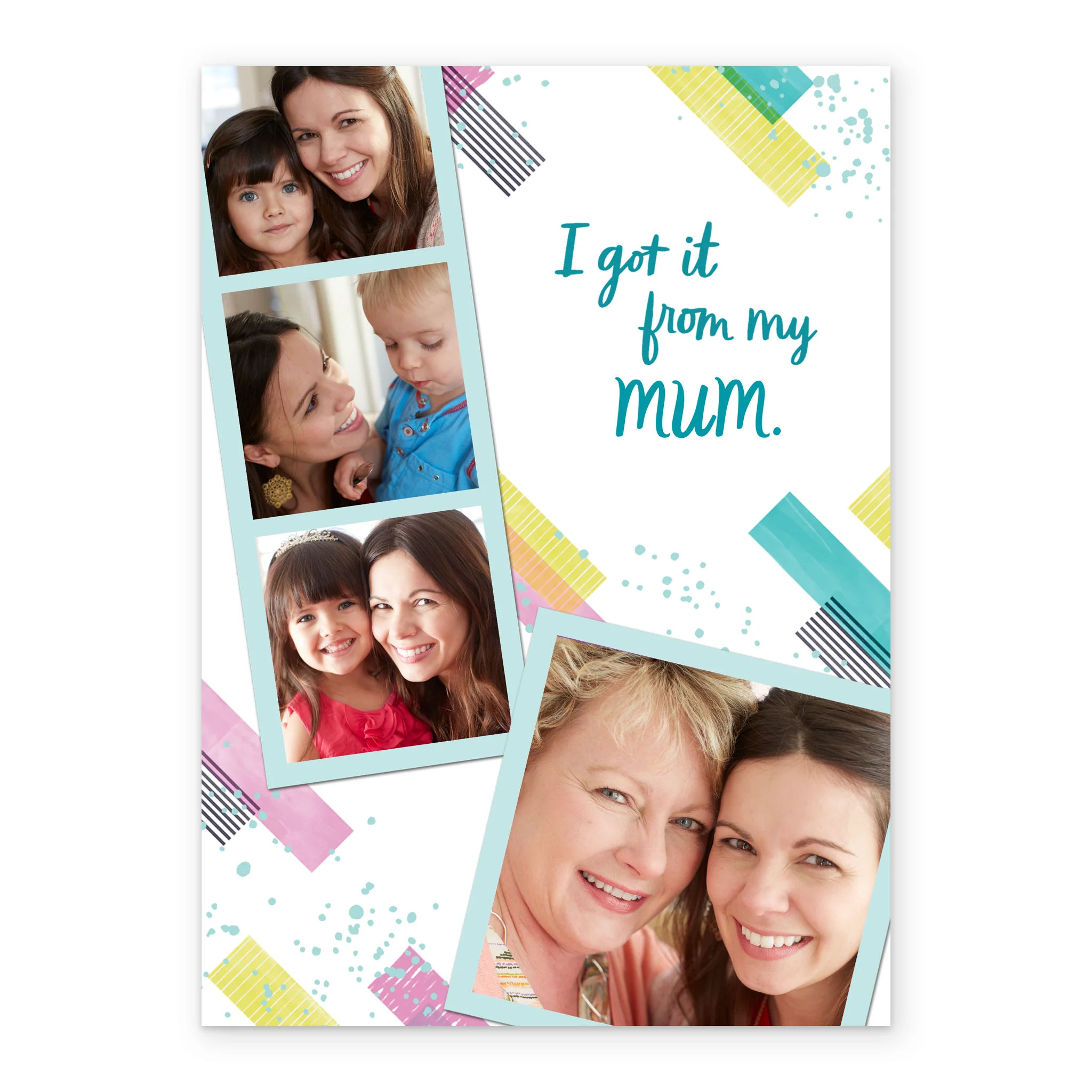 Personalised 'Photo Strip' Design Photo Upload Mother's Day Card for Mum - Image 2