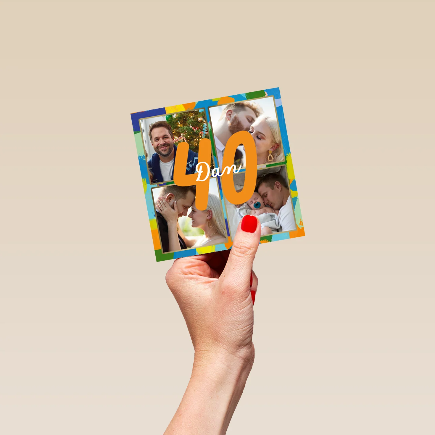 Personalised Photo Upload 40th Birthday Card Fun Pattern Design - Image 4