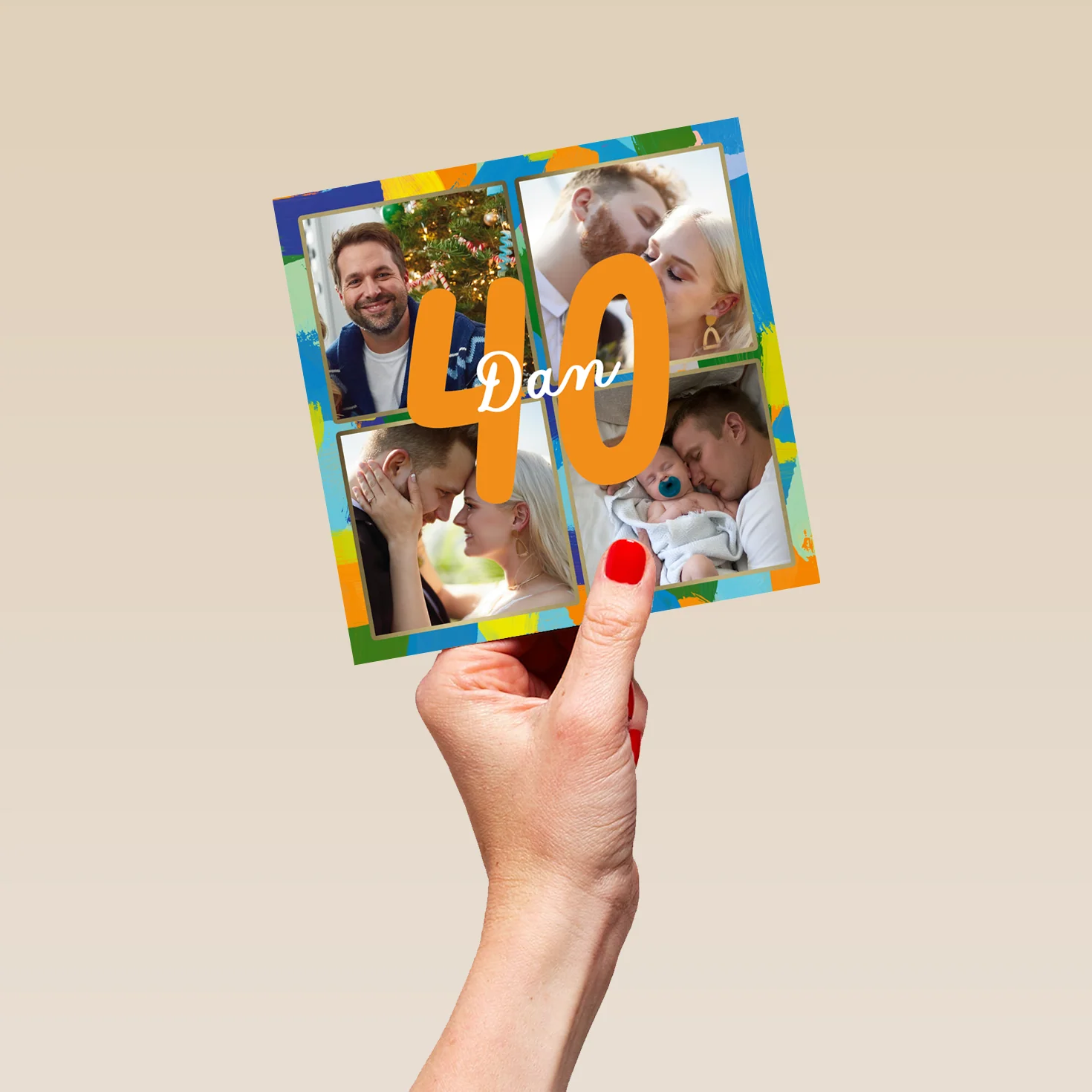 Personalised Photo Upload 40th Birthday Card Fun Pattern Design - Image 5