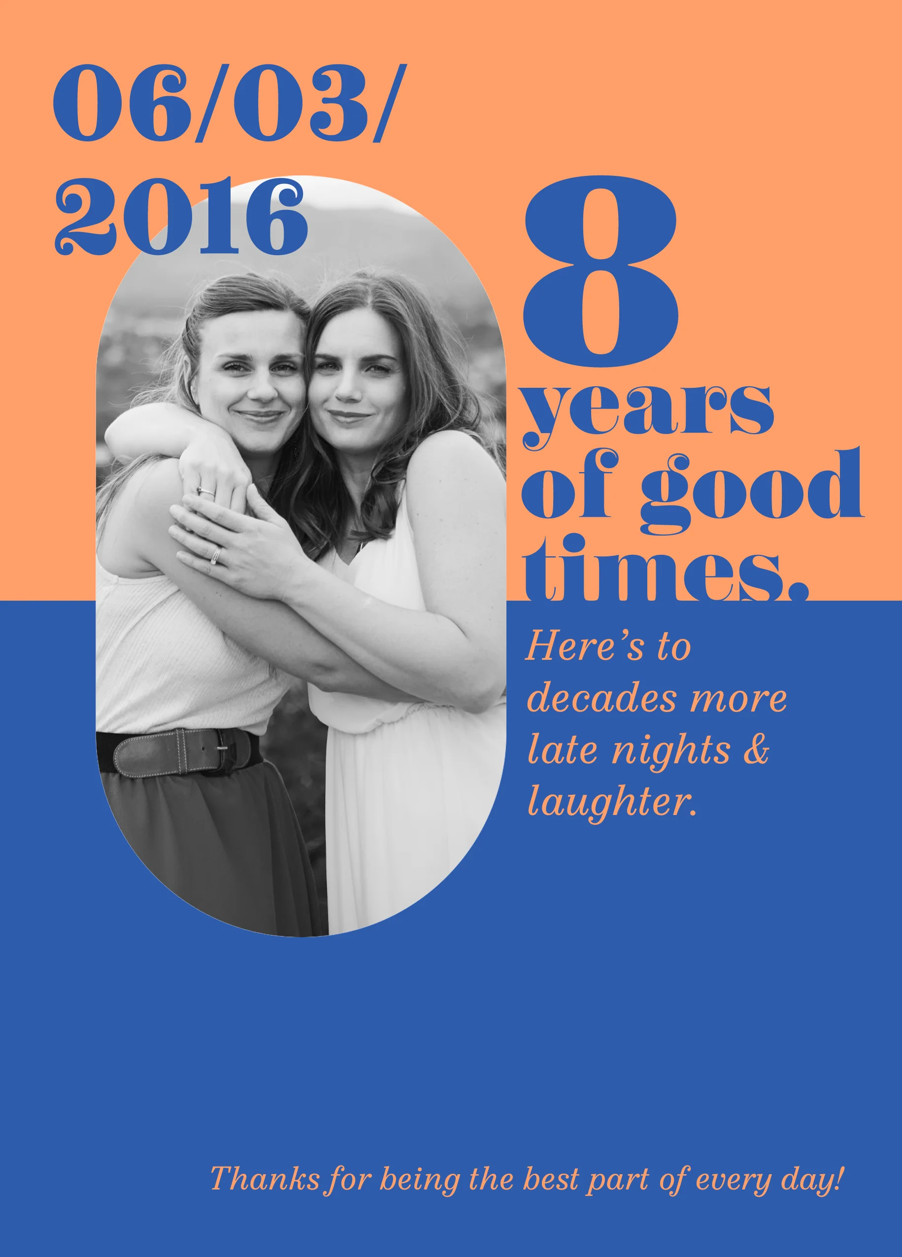 Personalised Photo Upload 8 Year Anniversary Card