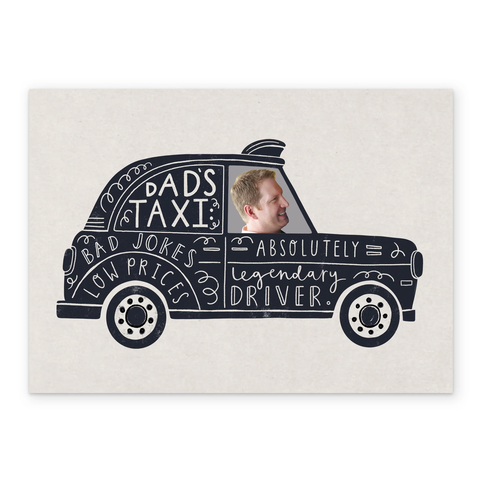 Personalised Photo Upload Andy's Man Club Dad's Taxi Birthday Card - Image 2