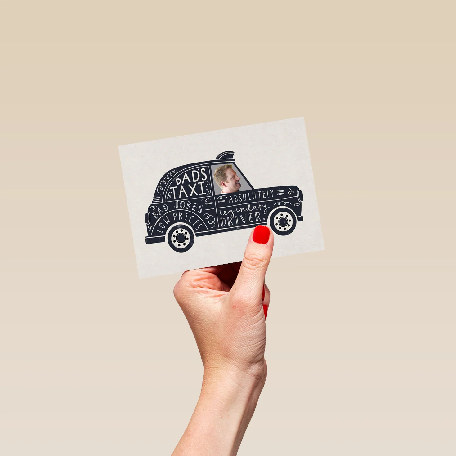 Personalised Photo Upload Andy's Man Club Dad's Taxi Birthday Card - Image 4