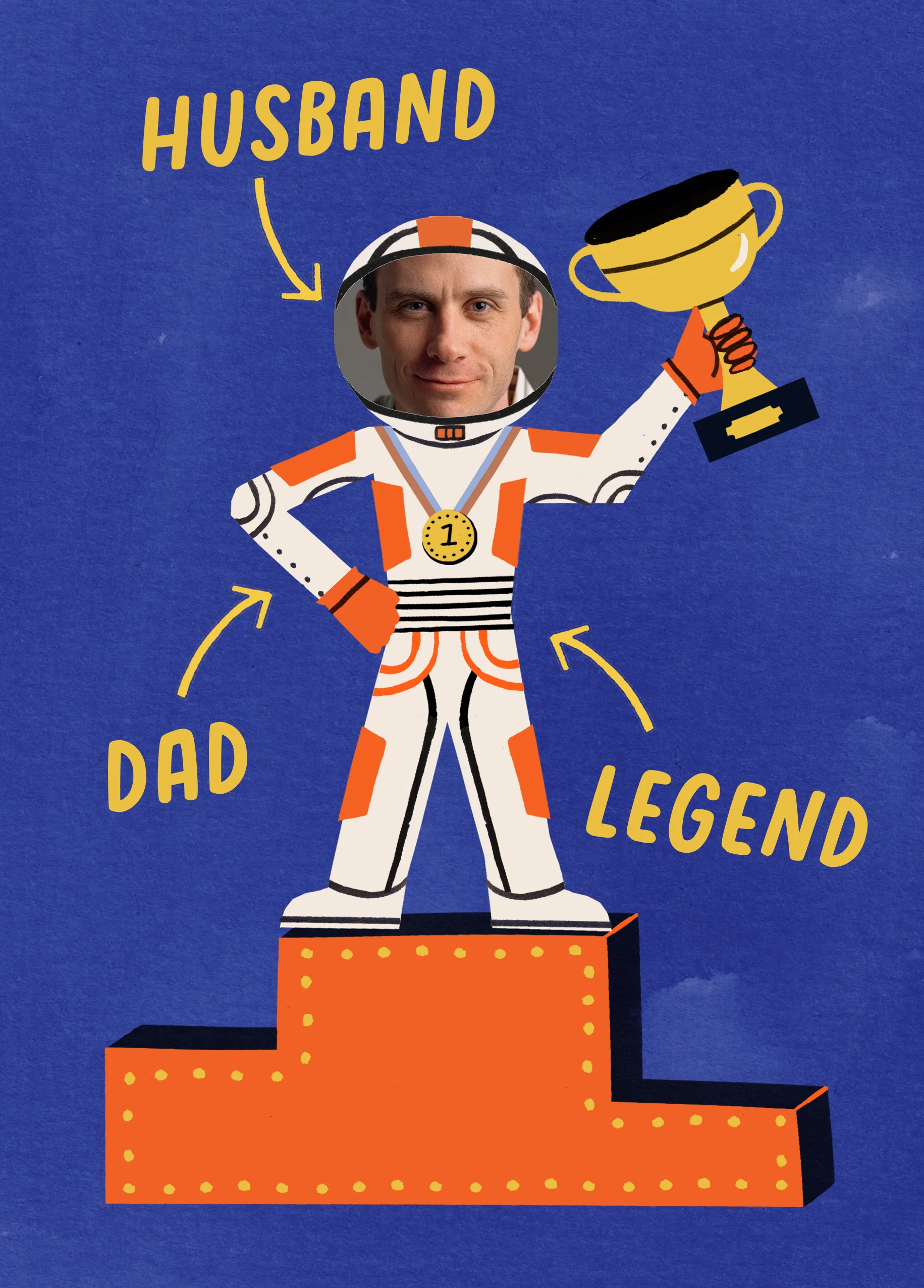 Personalised Photo Upload Andy's Man Club Husband, Dad, Legend Birthday Card